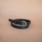 The Real McCaul Leathergoods Plain Narrow 20mm Belt - Black Australian Made Australian Owned Solid Leather Narrow Belt Made In Australia - 20mm  - Black