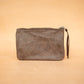 The Real McCaul Leathergoods Purses Clementine Clutch - Cowhide - Marble Brown Australian Made Australian Owned Clementine Leather Clutch- Made In Australia YKK Zips