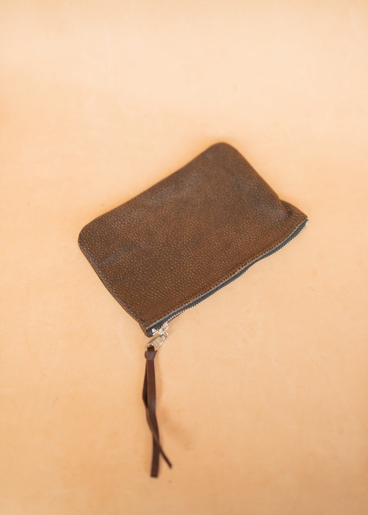 The Real McCaul Leathergoods Purses Clementine Clutch - Cowhide - Mottle Brown Australian Made Australian Owned Clementine Leather Clutch- Made In Australia YKK Zips