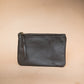The Real McCaul Leathergoods Purses Dark Brown / Silver Clementine Clutch - Cowhide Australian Made Australian Owned Clementine Leather Clutch- Made In Australia YKK Zips