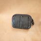The Real McCaul Leathergoods Purses Dark Brown Two Zip Key Belt Pouch - Cowhide Australian Made Australian Owned Double Zip Leather Key Belt Purse Made In Australia