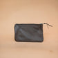 The Real McCaul Leathergoods Purses Mottle Brown / Silver Clementine Clutch - Cowhide Australian Made Australian Owned Clementine Leather Clutch- Made In Australia YKK Zips