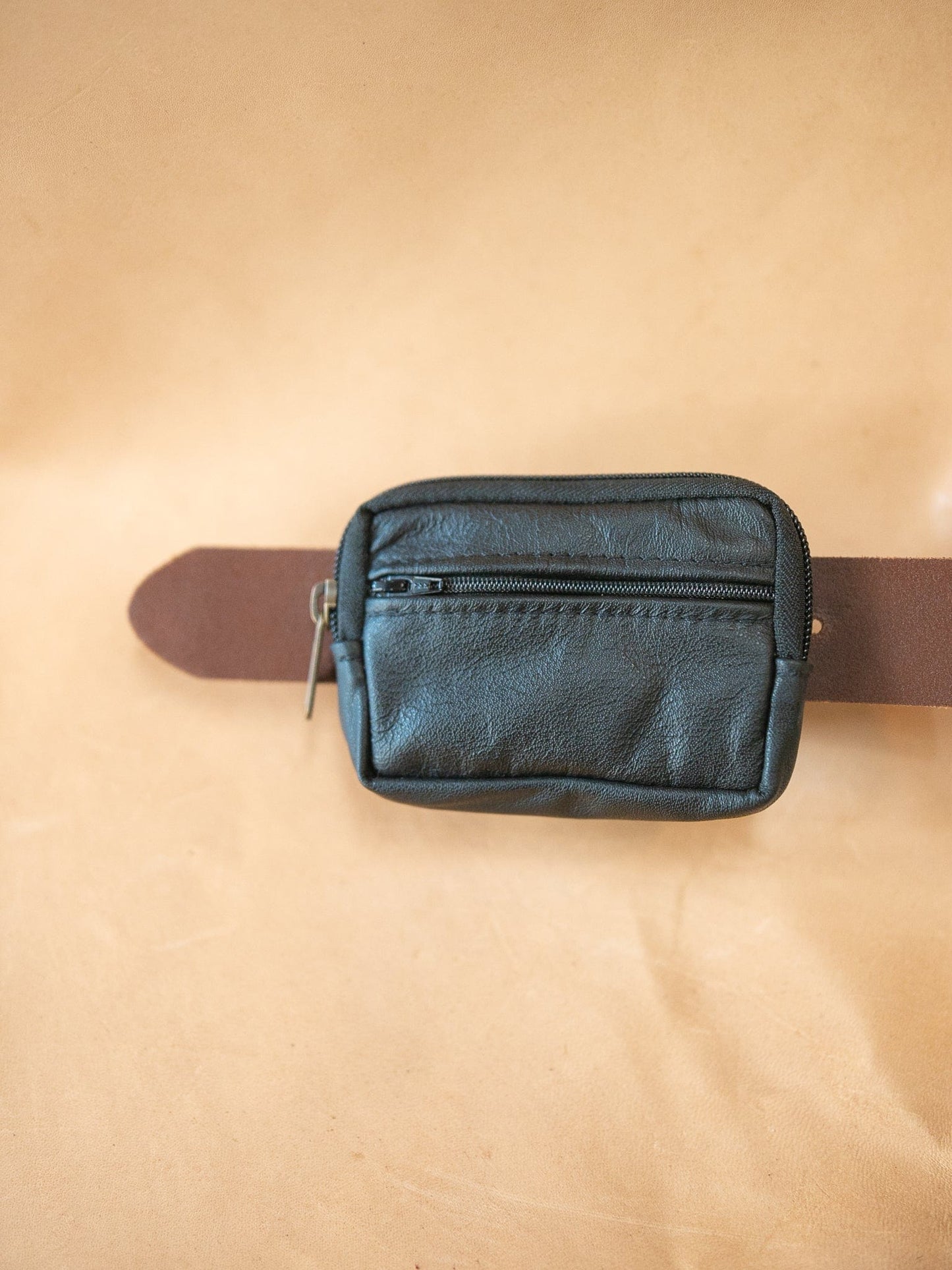 The Real McCaul Leathergoods Purses Two Zip Key Belt Pouch - Cowhide Australian Made Australian Owned Double Zip Leather Key Belt Purse Made In Australia