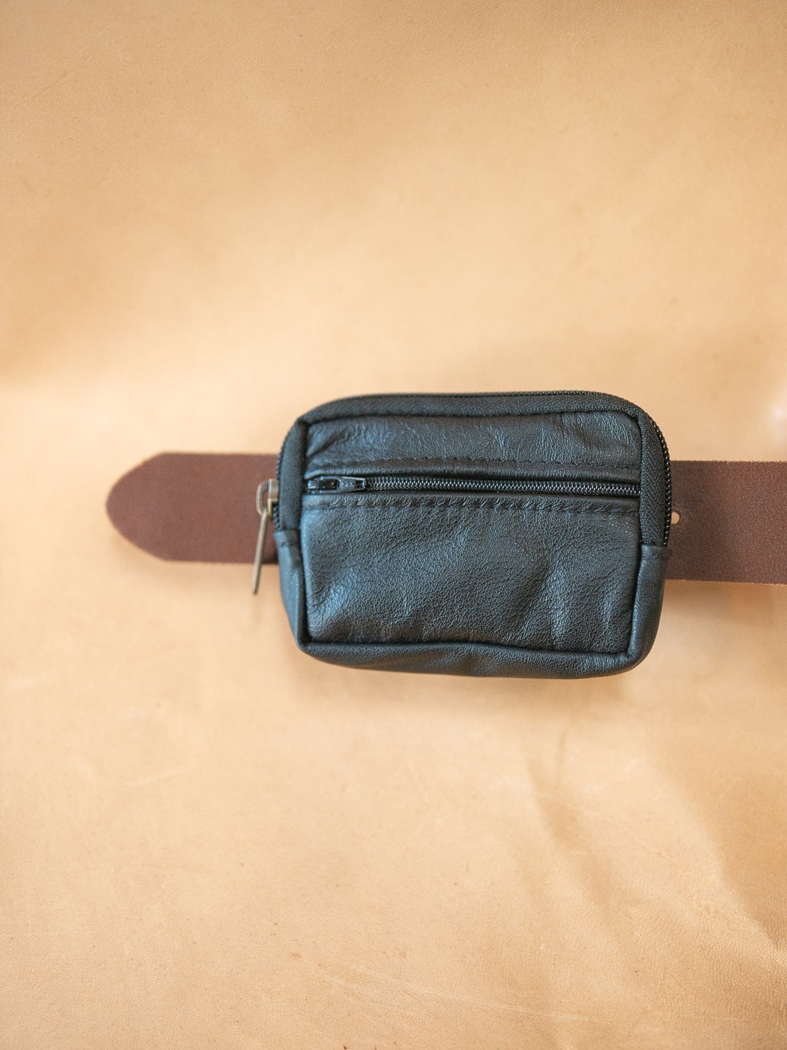 The Real McCaul Leathergoods Purses Two Zip Key Belt Pouch - Cowhide Australian Made Australian Owned Double Zip Leather Key Belt Purse Made In Australia