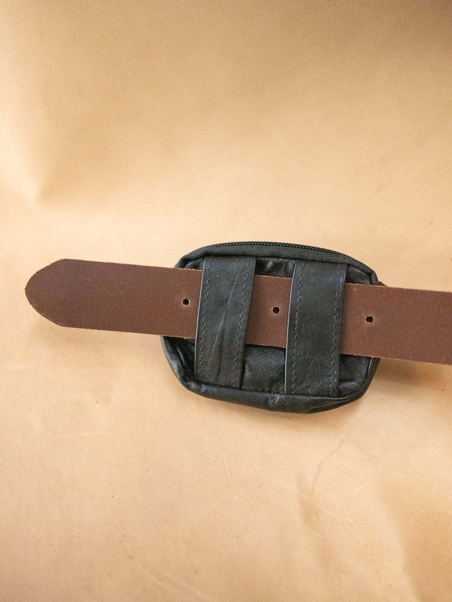 The Real McCaul Leathergoods Purses Two Zip Key Belt Pouch - Kangaroo Australian Made Australian Owned Double Zip Leather Key Belt Purse Made In Australia