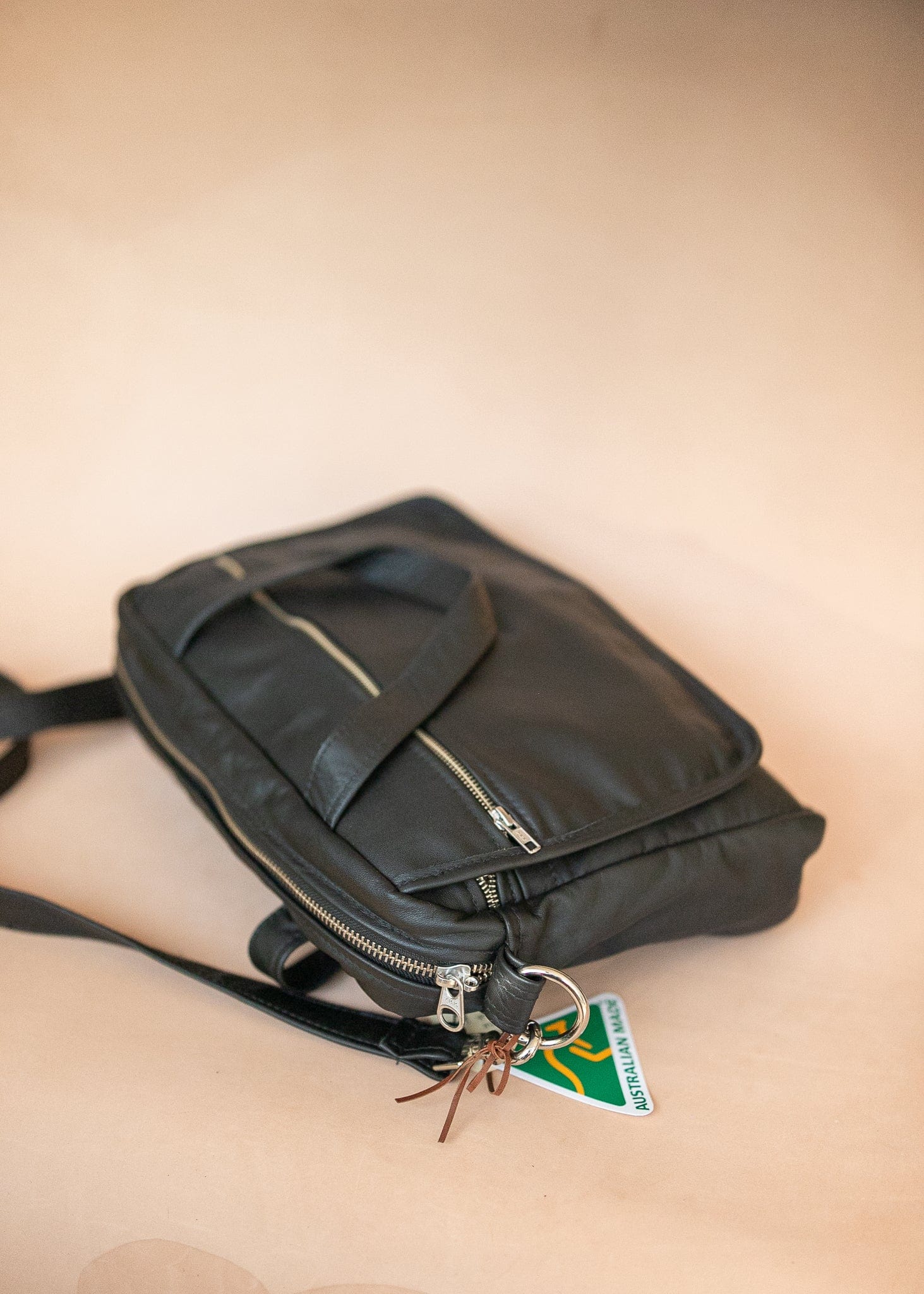 The Real McCaul Leathergoods Shoulder Bags Jack Satchel - Cowhide - Black Australian Made Australian Owned Jack Laptop Leather Travel Satchel Briefcase- Made In Australia