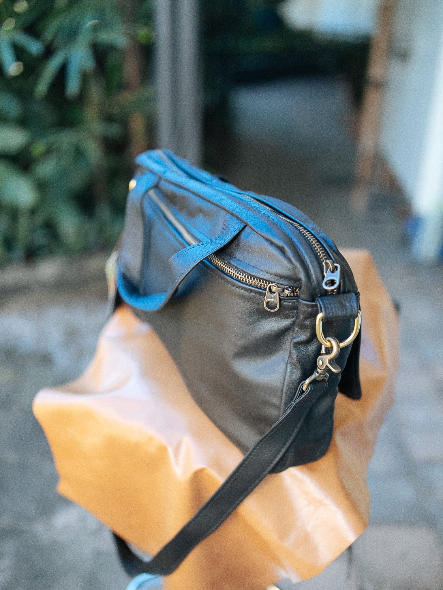 The Real McCaul Leathergoods Shoulder Bags Jack Satchel - Cowhide - Black Australian Made Australian Owned Jack Laptop Leather Travel Satchel Briefcase- Made In Australia