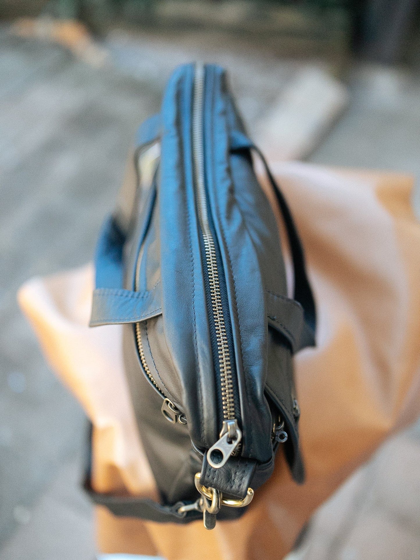 The Real McCaul Leathergoods Shoulder Bags Jack Satchel - Cowhide - Black Australian Made Australian Owned Jack Laptop Leather Travel Satchel Briefcase- Made In Australia