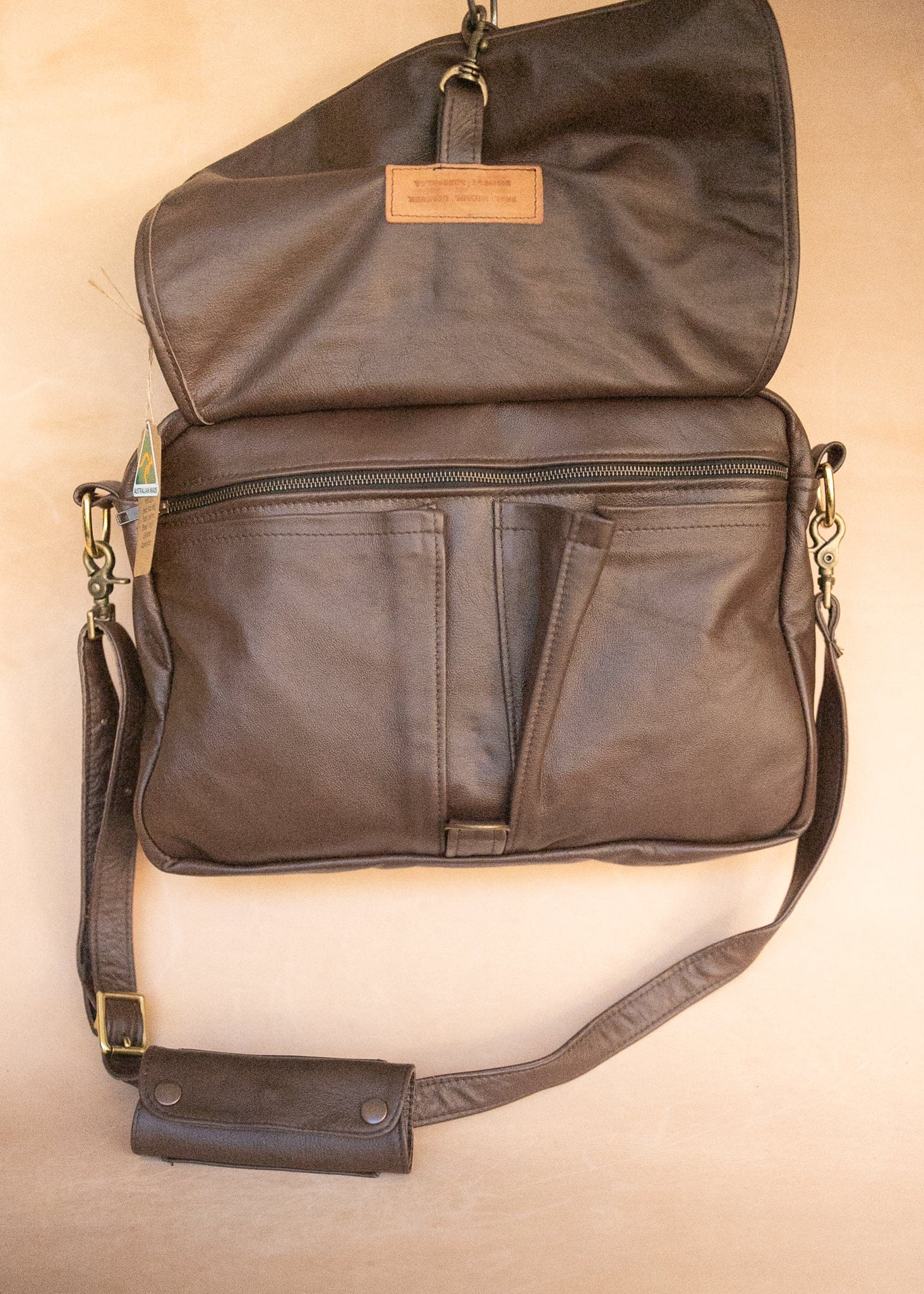 The Real McCaul Leathergoods Shoulder Bags Jack Satchel - Cowhide - Chestnut Australian Made Australian Owned Jack Laptop Leather Travel Satchel Briefcase- Made In Australia