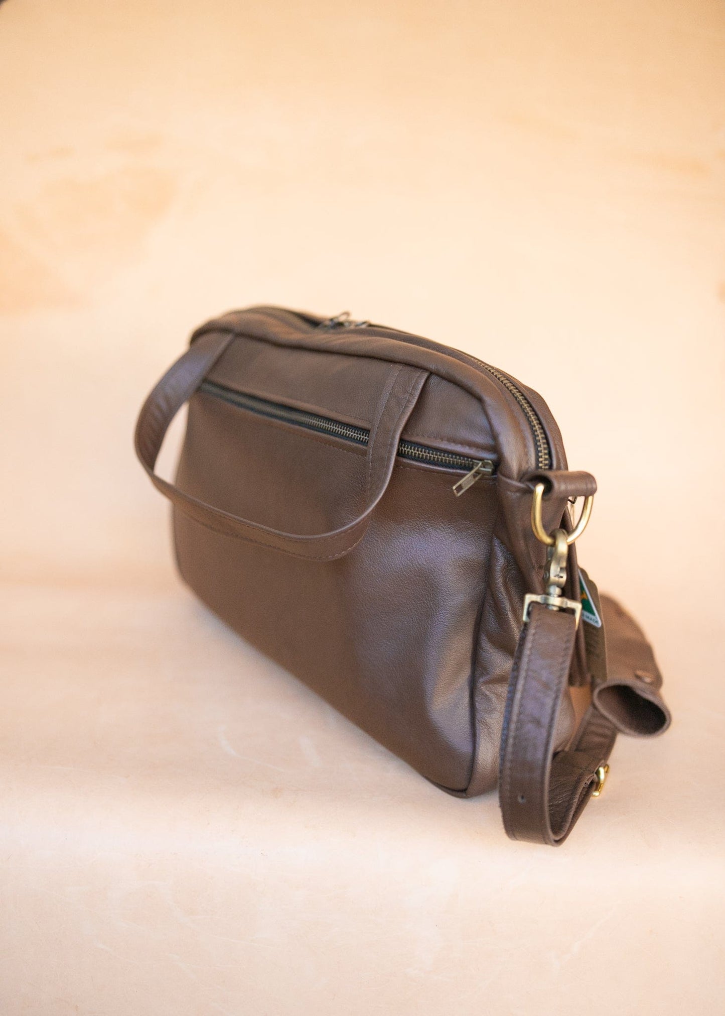 The Real McCaul Leathergoods Shoulder Bags Jack Satchel - Cowhide - Chestnut Australian Made Australian Owned Jack Laptop Leather Travel Satchel Briefcase- Made In Australia