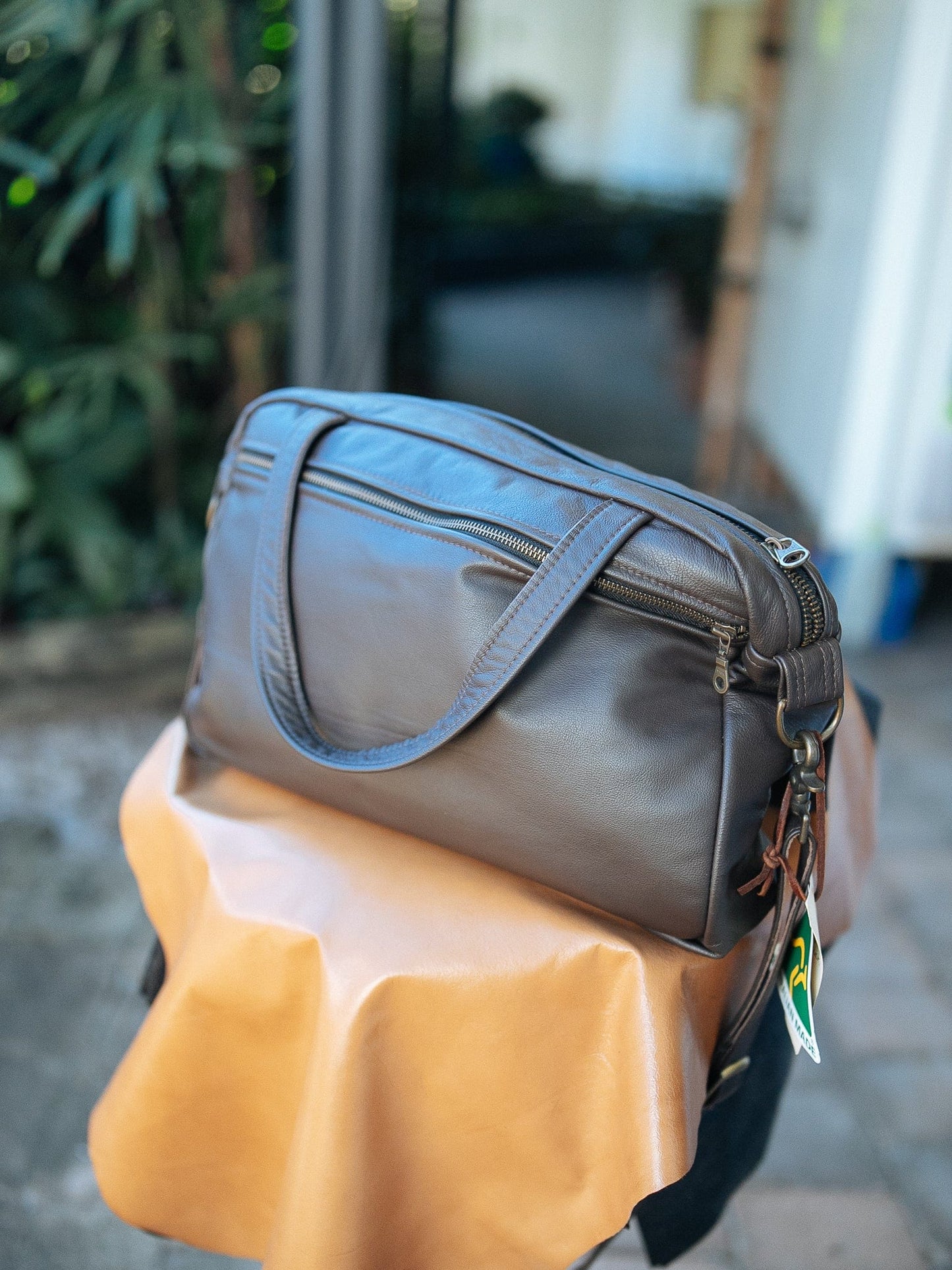 The Real McCaul Leathergoods Shoulder Bags Jack Satchel - Cowhide - Dark Brown Australian Made Australian Owned Jack Laptop Leather Travel Satchel Briefcase- Made In Australia