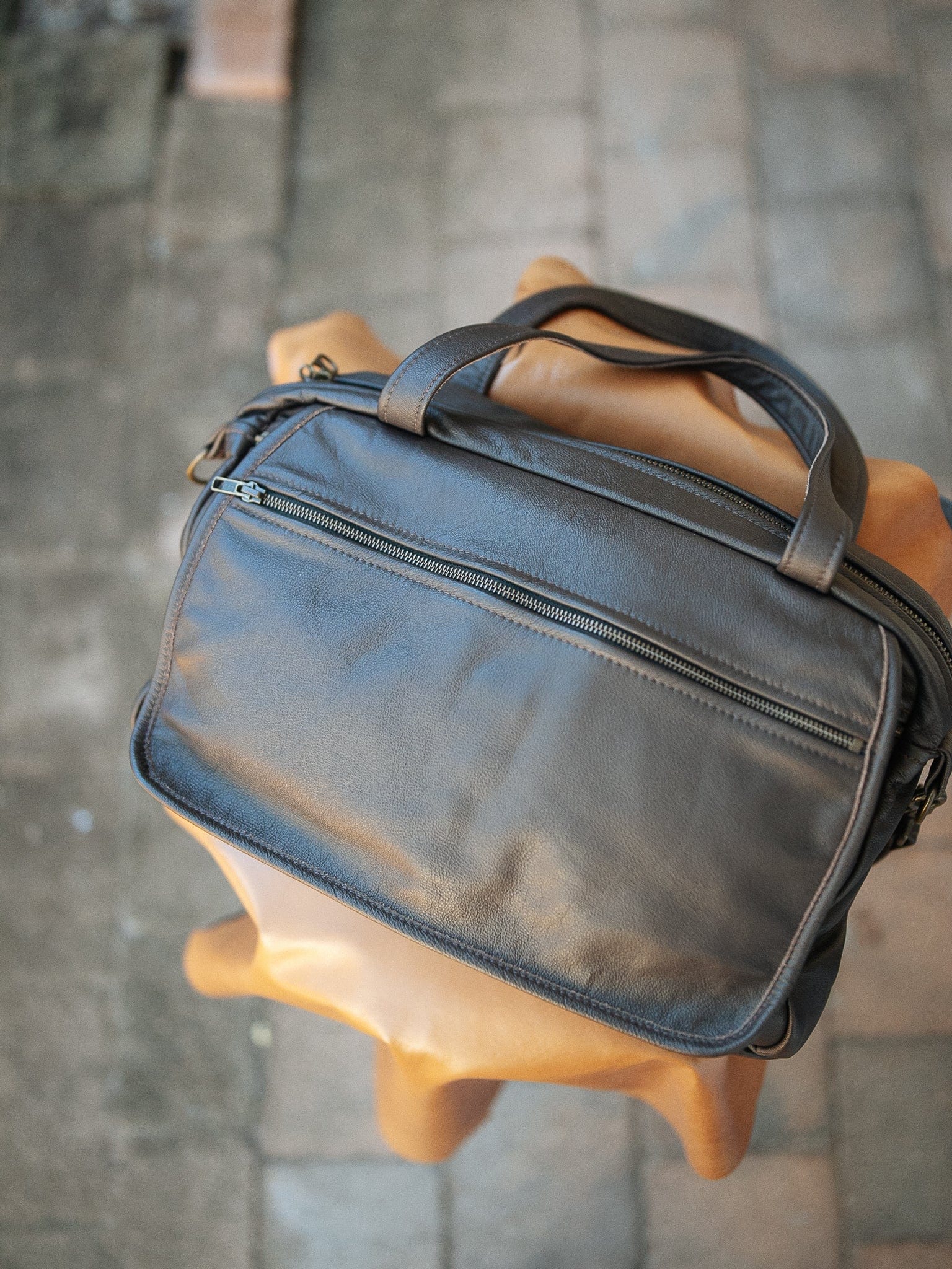 The Real McCaul Leathergoods Shoulder Bags Jack Satchel - Cowhide - Dark Brown Australian Made Australian Owned Jack Laptop Leather Travel Satchel Briefcase- Made In Australia