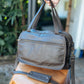 The Real McCaul Leathergoods Shoulder Bags Jack Satchel - Cowhide - Dark Brown Australian Made Australian Owned Jack Laptop Leather Travel Satchel Briefcase- Made In Australia