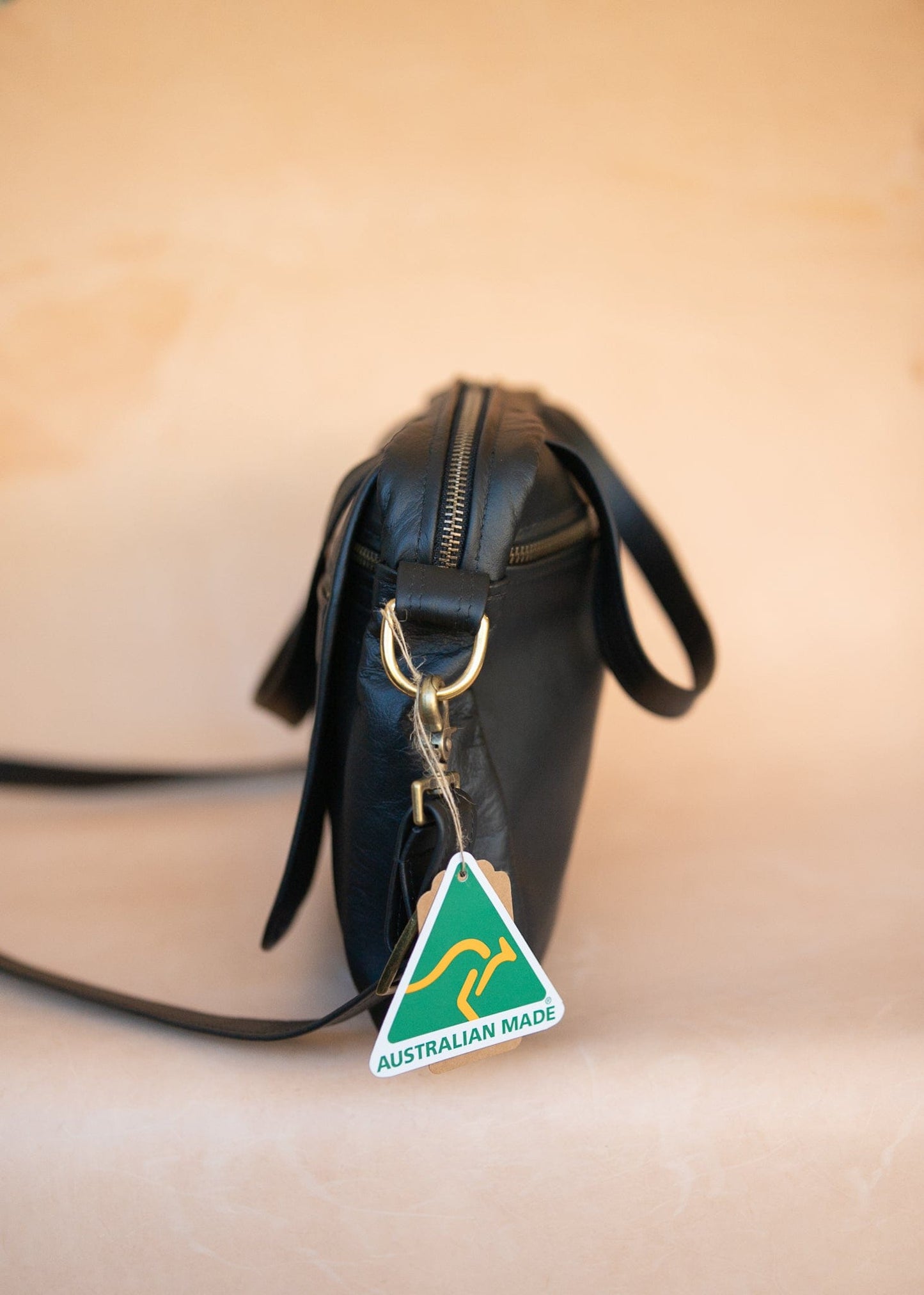 The Real McCaul Leathergoods Shoulder Bags Jack Satchel - Kangaroo - Black Australian Made Australian Owned Jack Laptop Leather Travel Satchel Briefcase- Made In Australia