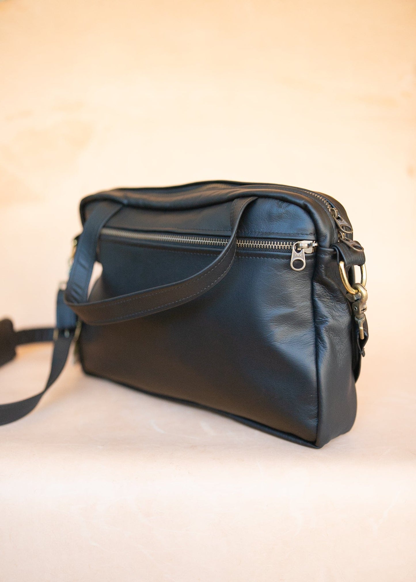 The Real McCaul Leathergoods Shoulder Bags Jack Satchel - Kangaroo - Black Australian Made Australian Owned Jack Laptop Leather Travel Satchel Briefcase- Made In Australia