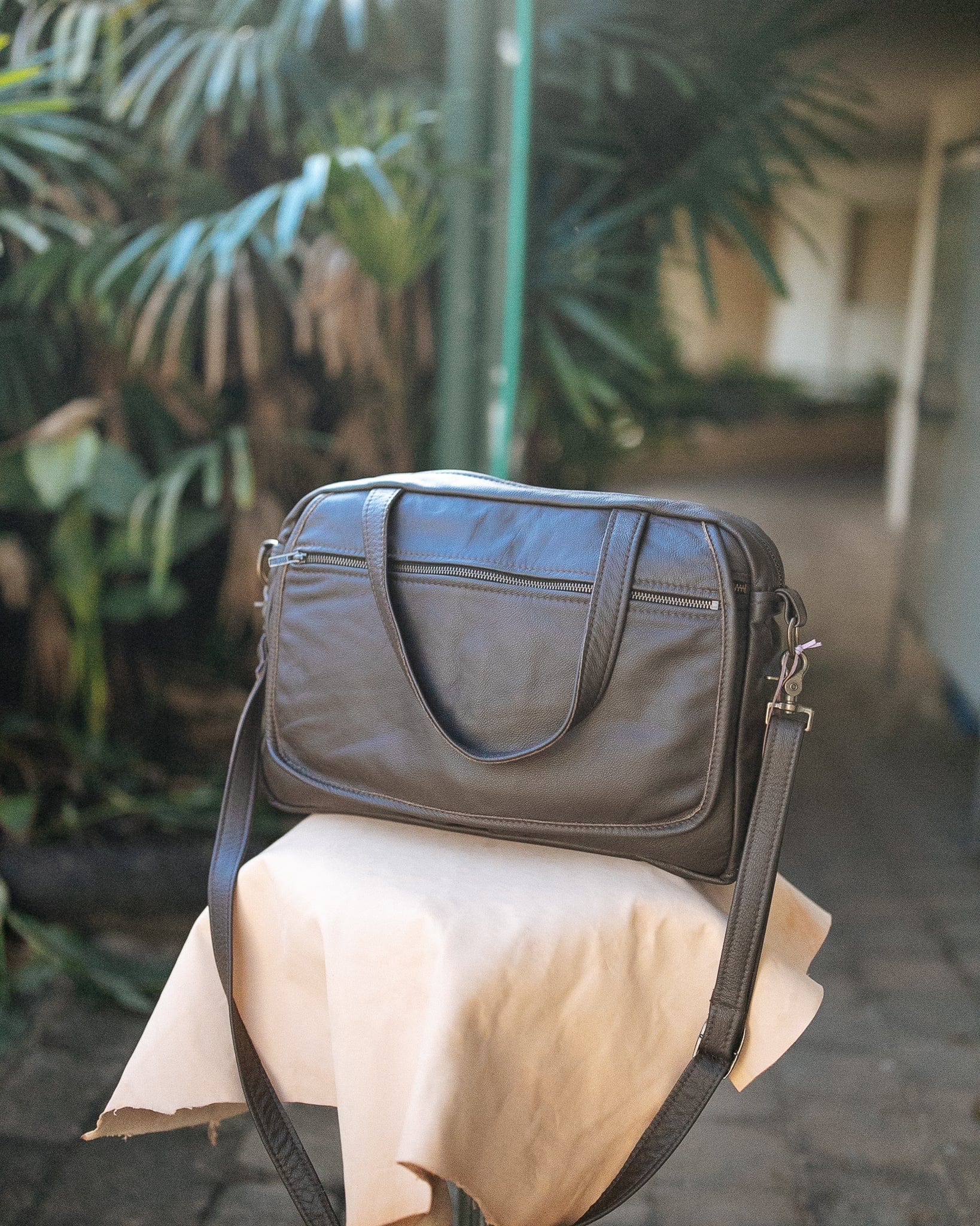 The Real McCaul Leathergoods Shoulder Bags Silver Jack Satchel - Cowhide - Dark Brown Australian Made Australian Owned Jack Laptop Leather Travel Satchel Briefcase- Made In Australia