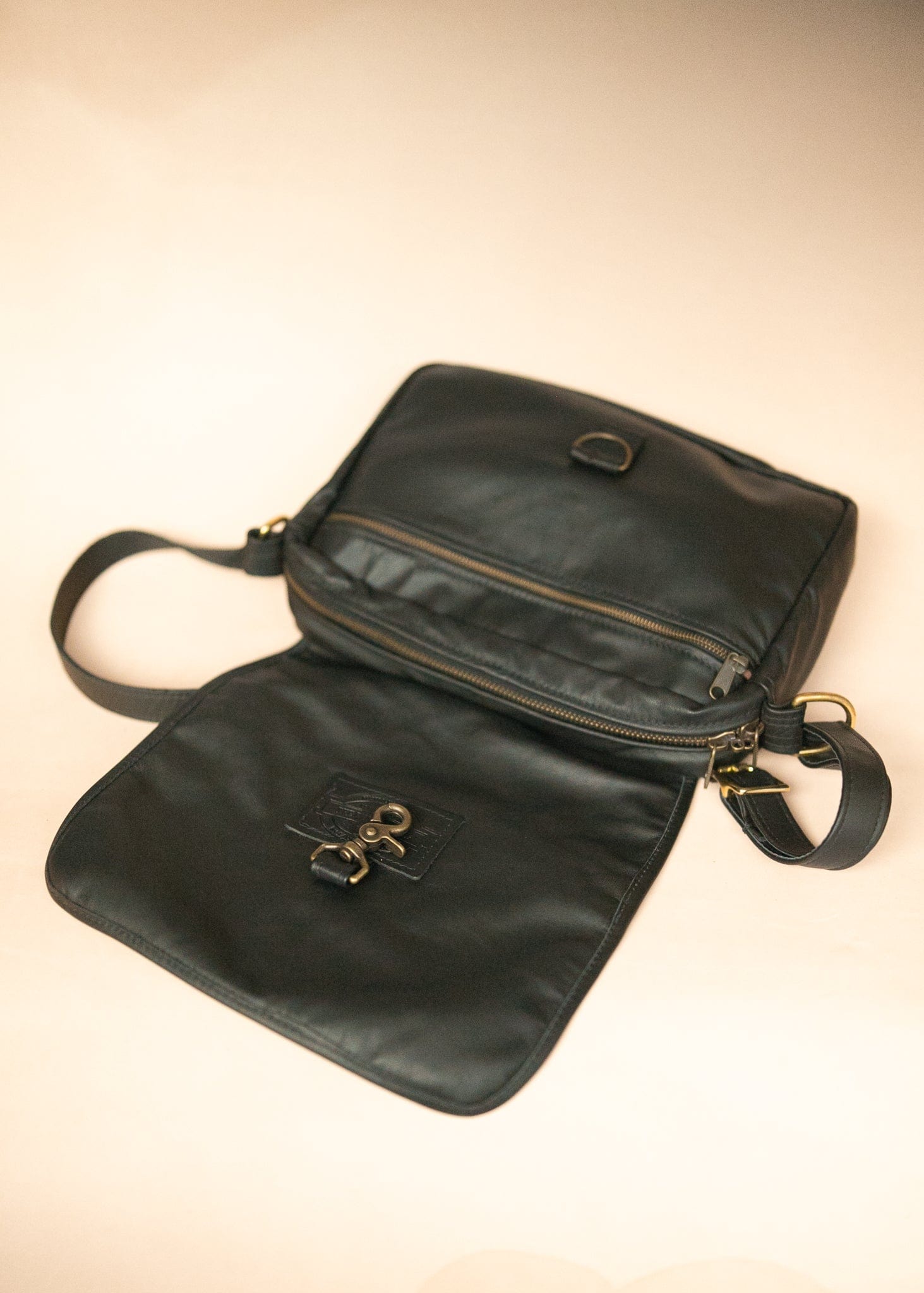 The Real McCaul Leathergoods Shoulder Bags Zeuss Satchel - Cowhide - Black Australian Made Australian Owned Men's Leather Satchel Made In Australia- Laptop/iPad