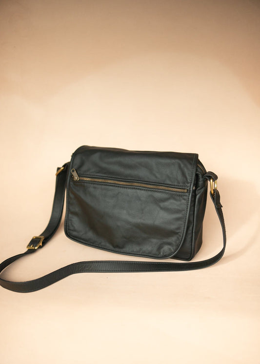 The Real McCaul Leathergoods Shoulder Bags Zeuss Satchel - Cowhide - Black Australian Made Australian Owned Men's Leather Satchel Made In Australia- Laptop/iPad