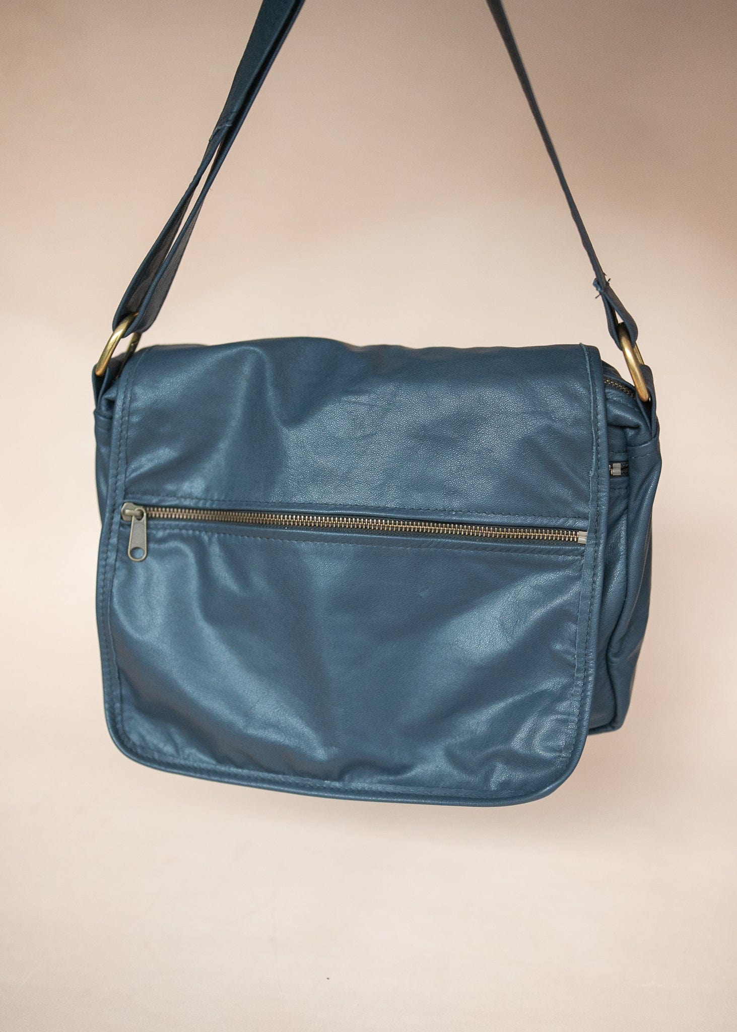 The Real McCaul Leathergoods Shoulder Bags Zeuss Satchel - Cowhide - Navy Blue Australian Made Australian Owned Men's Leather Satchel Made In Australia- Laptop/iPad