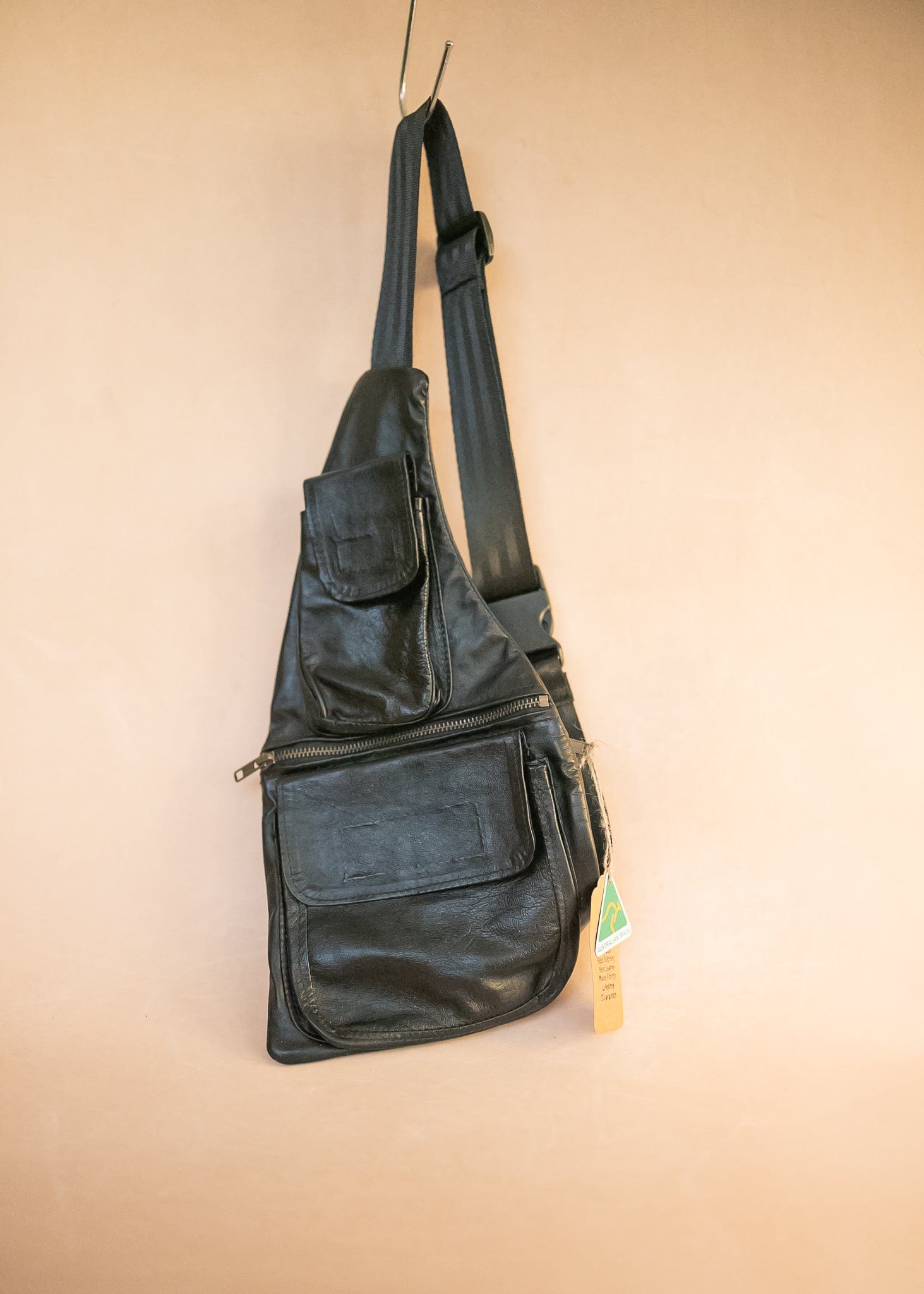 The Real McCaul Leathergoods Travel Bag Black The John Crossbody Sling Bag - Premium Kangaroo - Brown Australian Made Australian Owned The John Crossbody Sling Bag - Premium Kangaroo - Brown