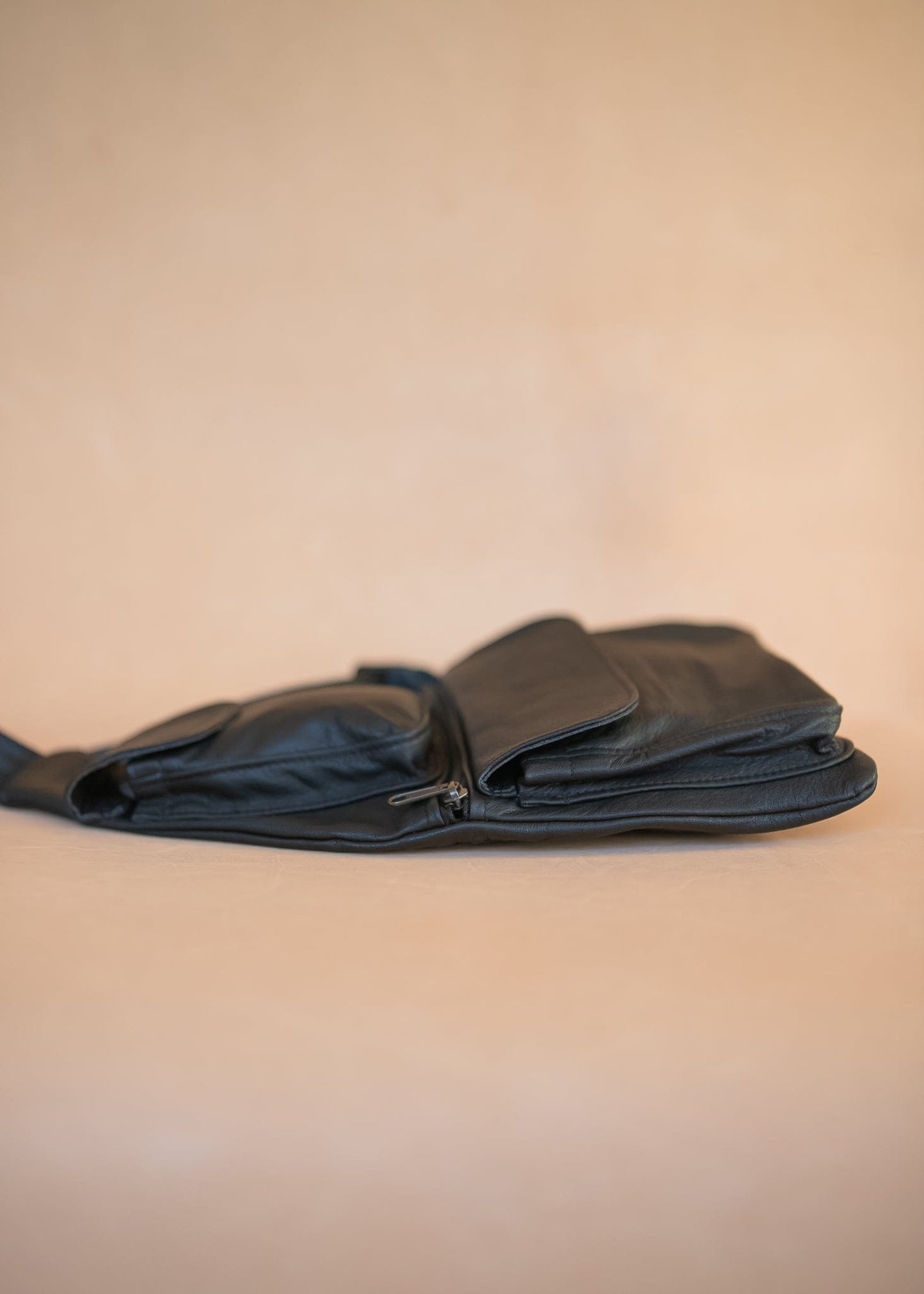 The Real McCaul Leathergoods Travel Bag The John Crossbody Sling Bag - Cowhide - Black Australian Made Australian Owned The John Crossbody Sling Bag - Cowhide - Black