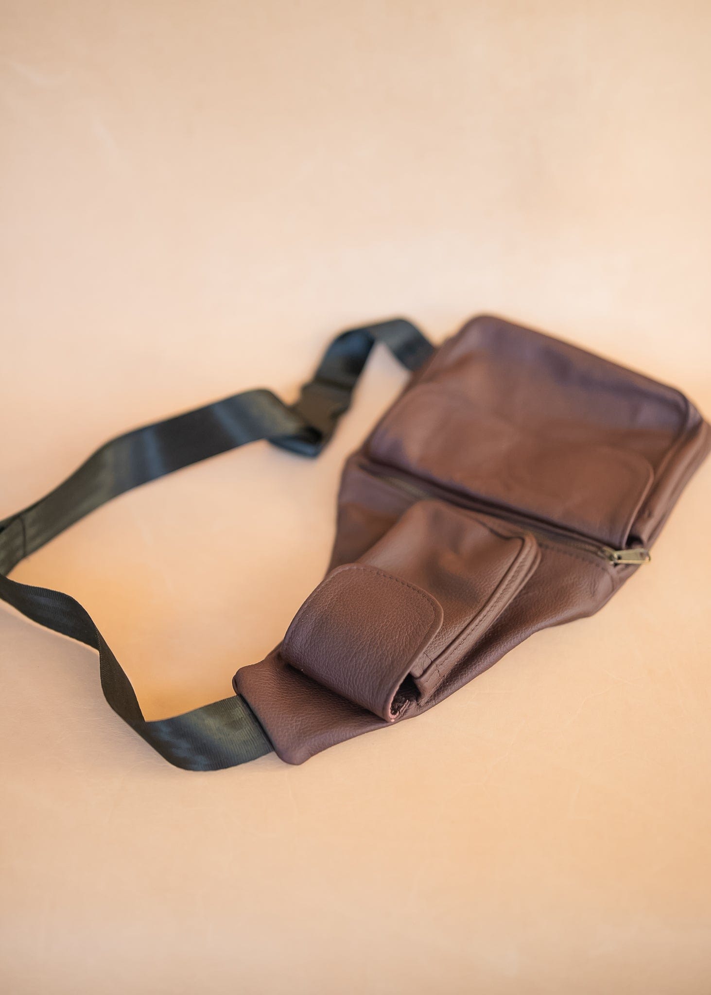 The Real McCaul Leathergoods Travel Bag The John Crossbody Sling Bag - Cowhide - Eggplant Australian Made Australian Owned The John Crossbody Sling Bag - Cowhide - Eggplant