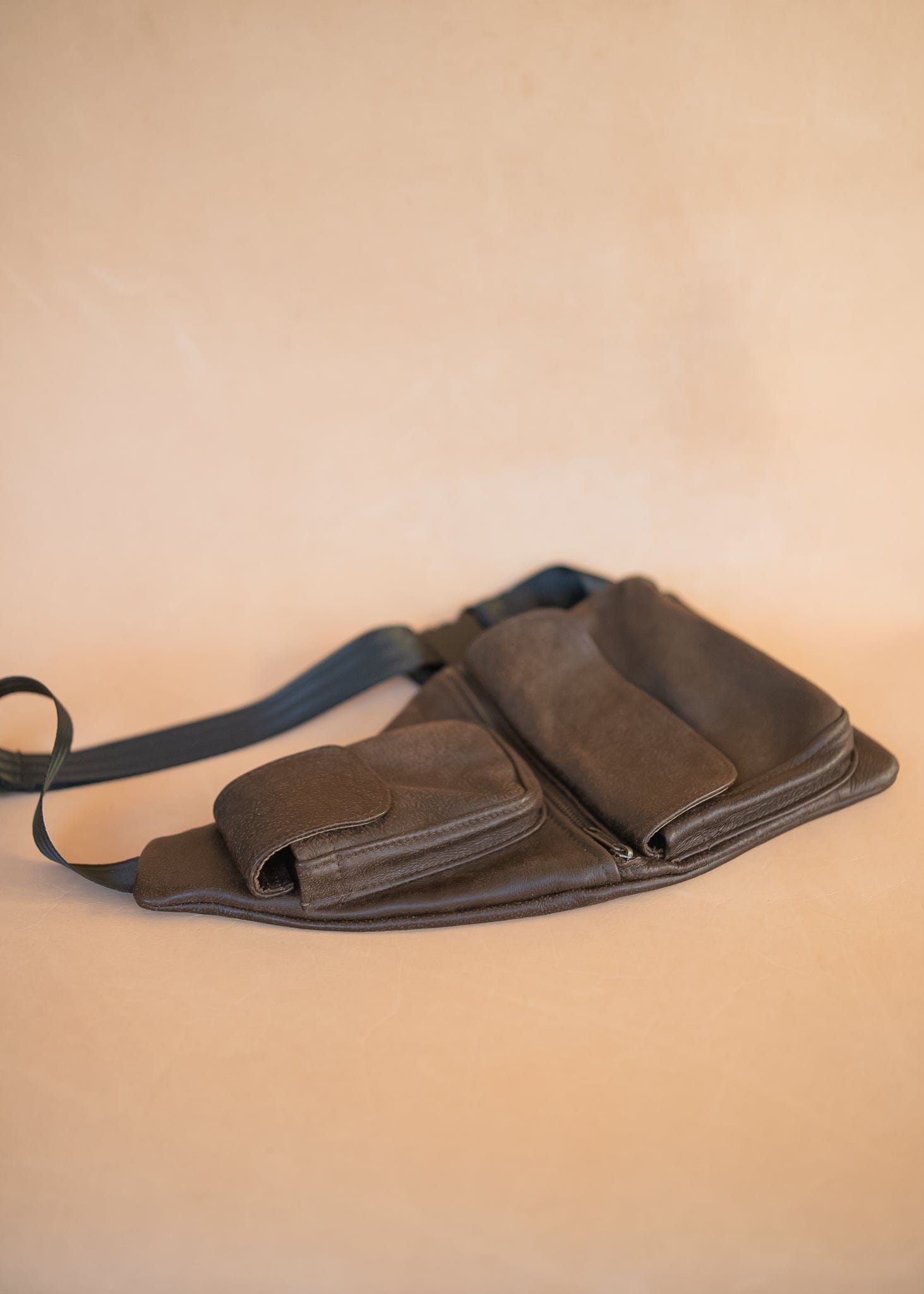 The Real McCaul Leathergoods Travel Bag The John Crossbody Sling Bag - Cowhide - Mottle Brown Australian Made Australian Owned The John Crossbody Sling Bag - Cowhide - Mottle Brown