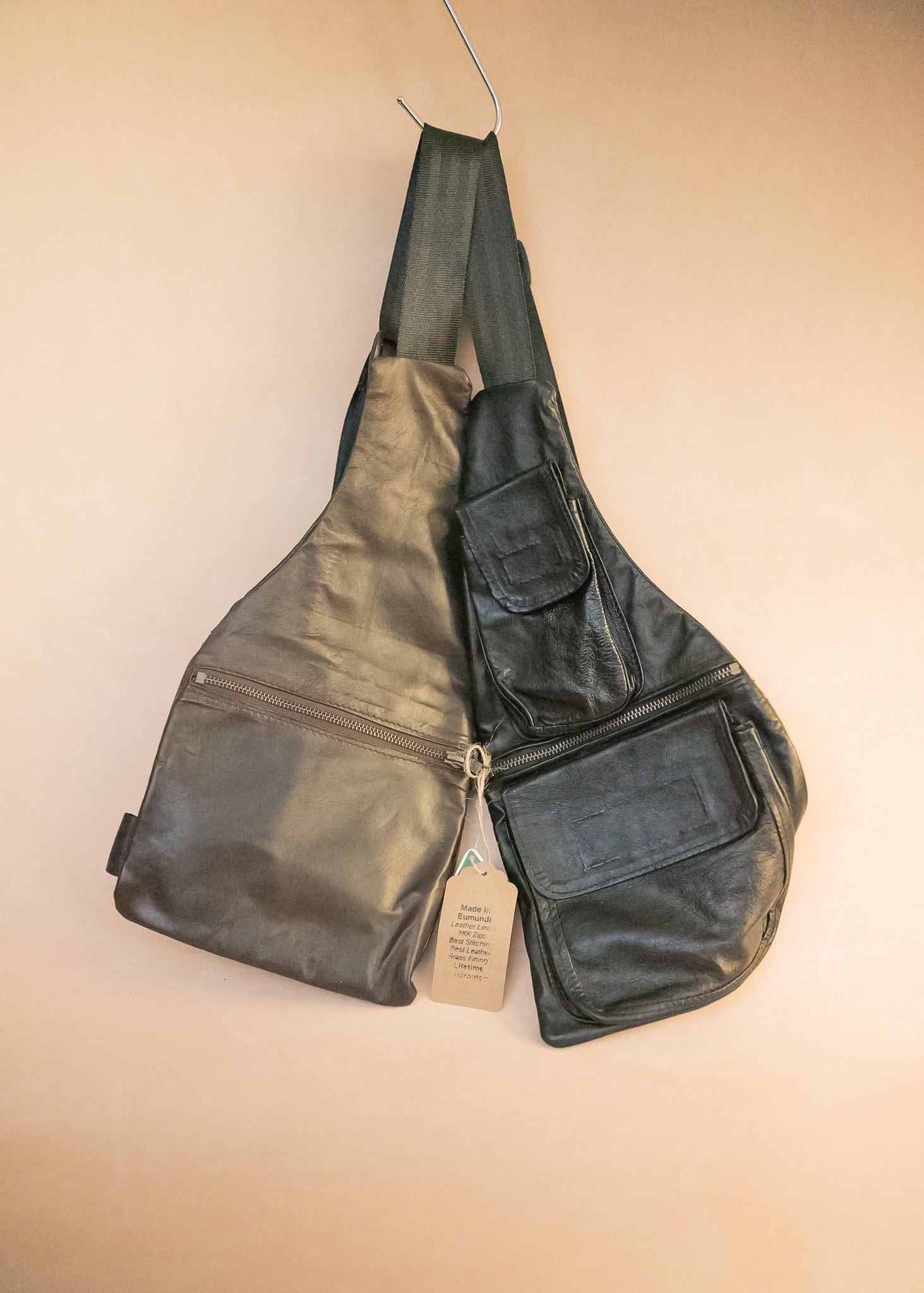 The Real McCaul Leathergoods Travel Bag The John Crossbody Sling Bag - Premium Kangaroo - Brown Australian Made Australian Owned The John Crossbody Sling Bag - Premium Kangaroo - Brown