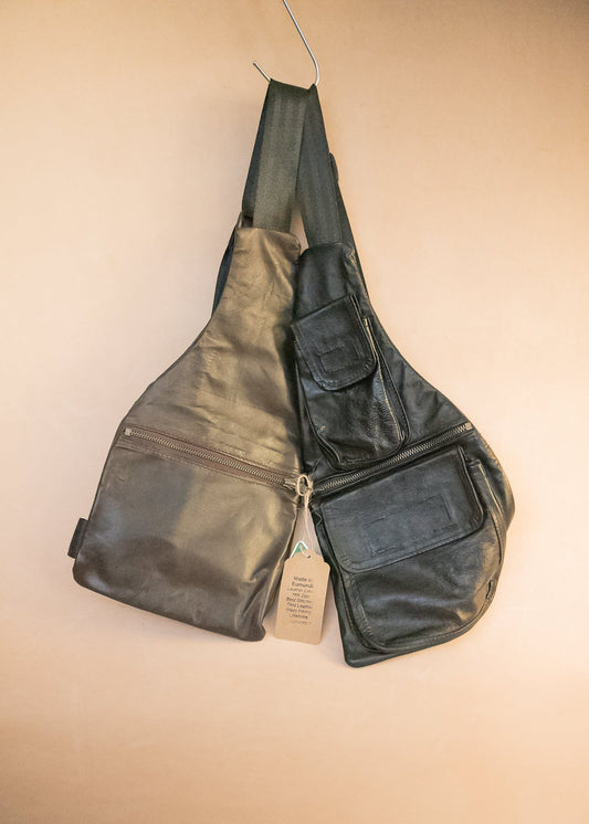 The Real McCaul Leathergoods Travel Bag The John Crossbody Sling Bag - Premium Kangaroo - Brown Australian Made Australian Owned The John Crossbody Sling Bag - Premium Kangaroo - Brown