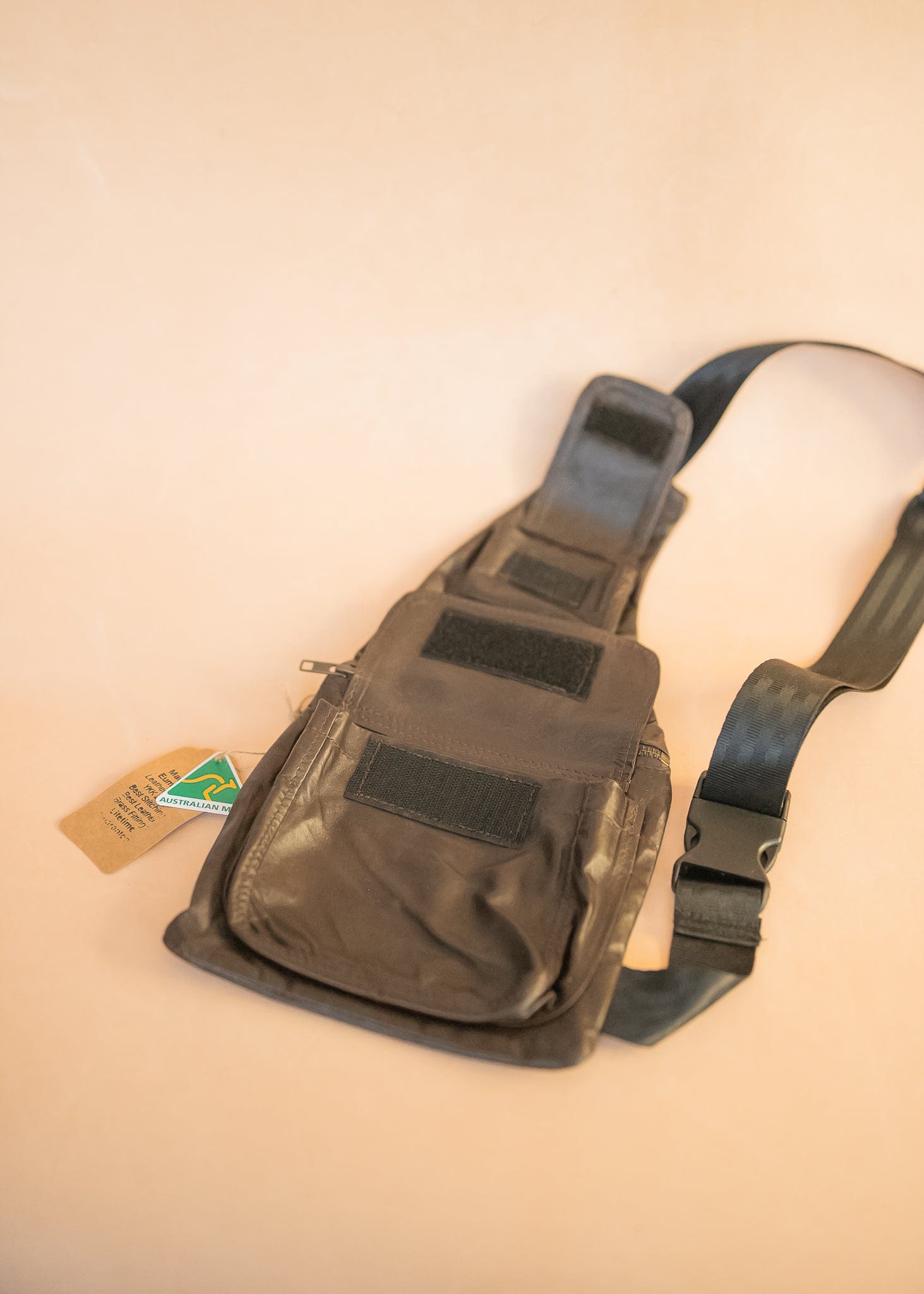 The Real McCaul Leathergoods Travel Bag The John Crossbody Sling Bag - Premium Kangaroo - Brown Australian Made Australian Owned The John Crossbody Sling Bag - Premium Kangaroo - Brown