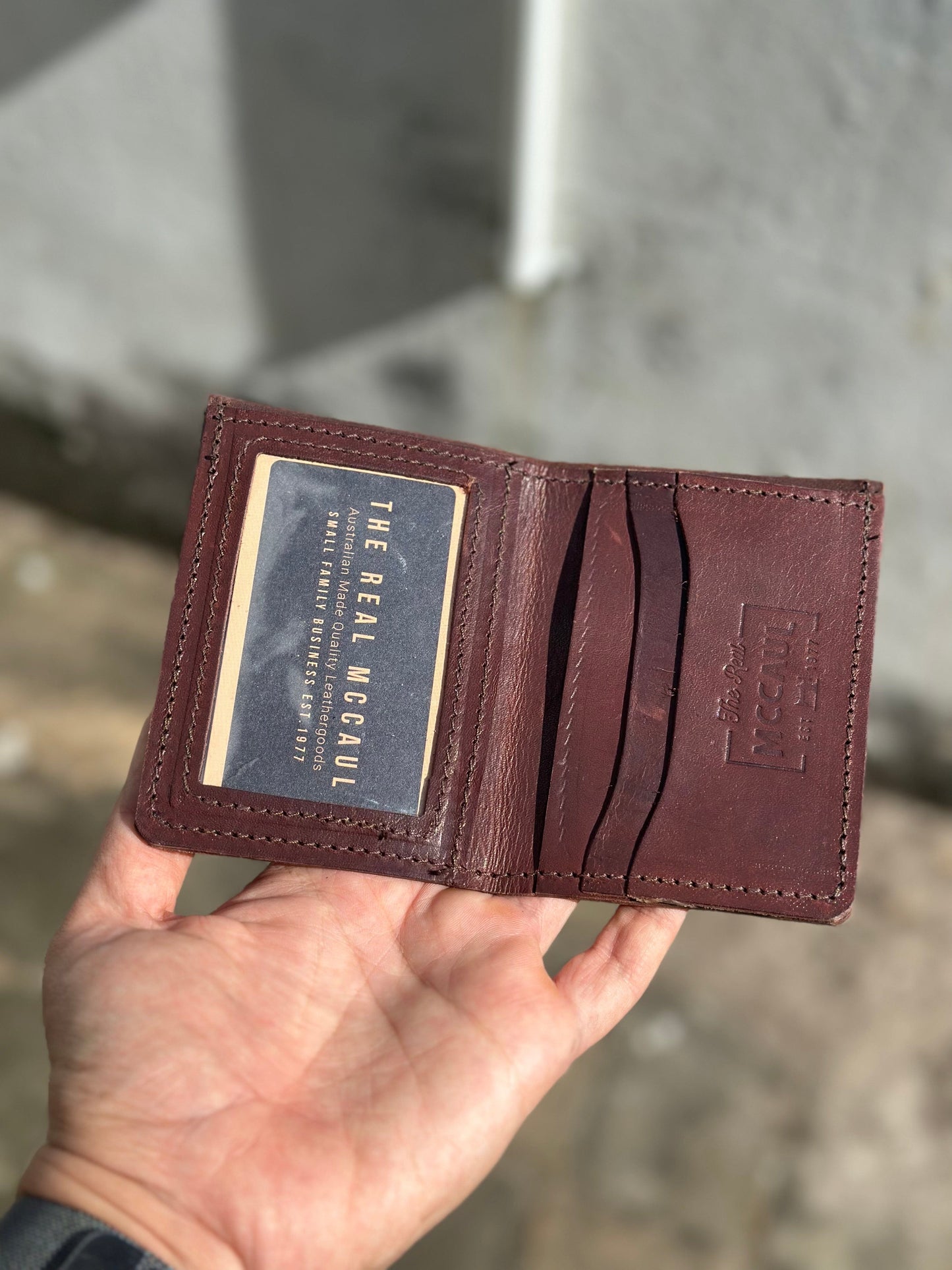 The Real McCaul Leathergoods Wallet Dark Brown The Matt Wallet Australian Made Australian Owned The Matt Leather Wallet Made In Australia Kangaroo Leather Wallet