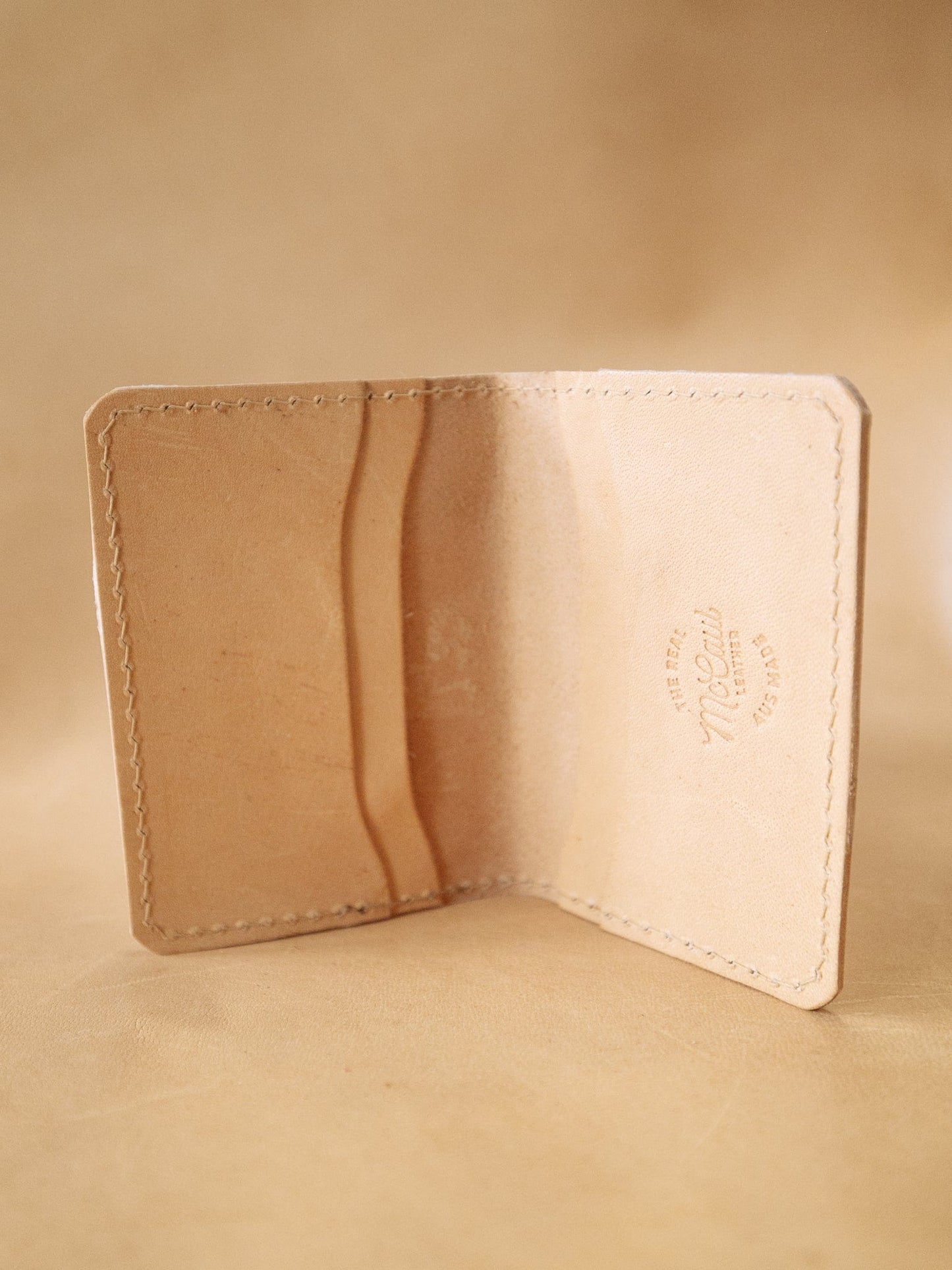 The Real McCaul Leathergoods Wallets Natural Four Pocket Card Wallet Australian Made Australian Owned Leather 2 Card Wallet Holder Made In Australia 