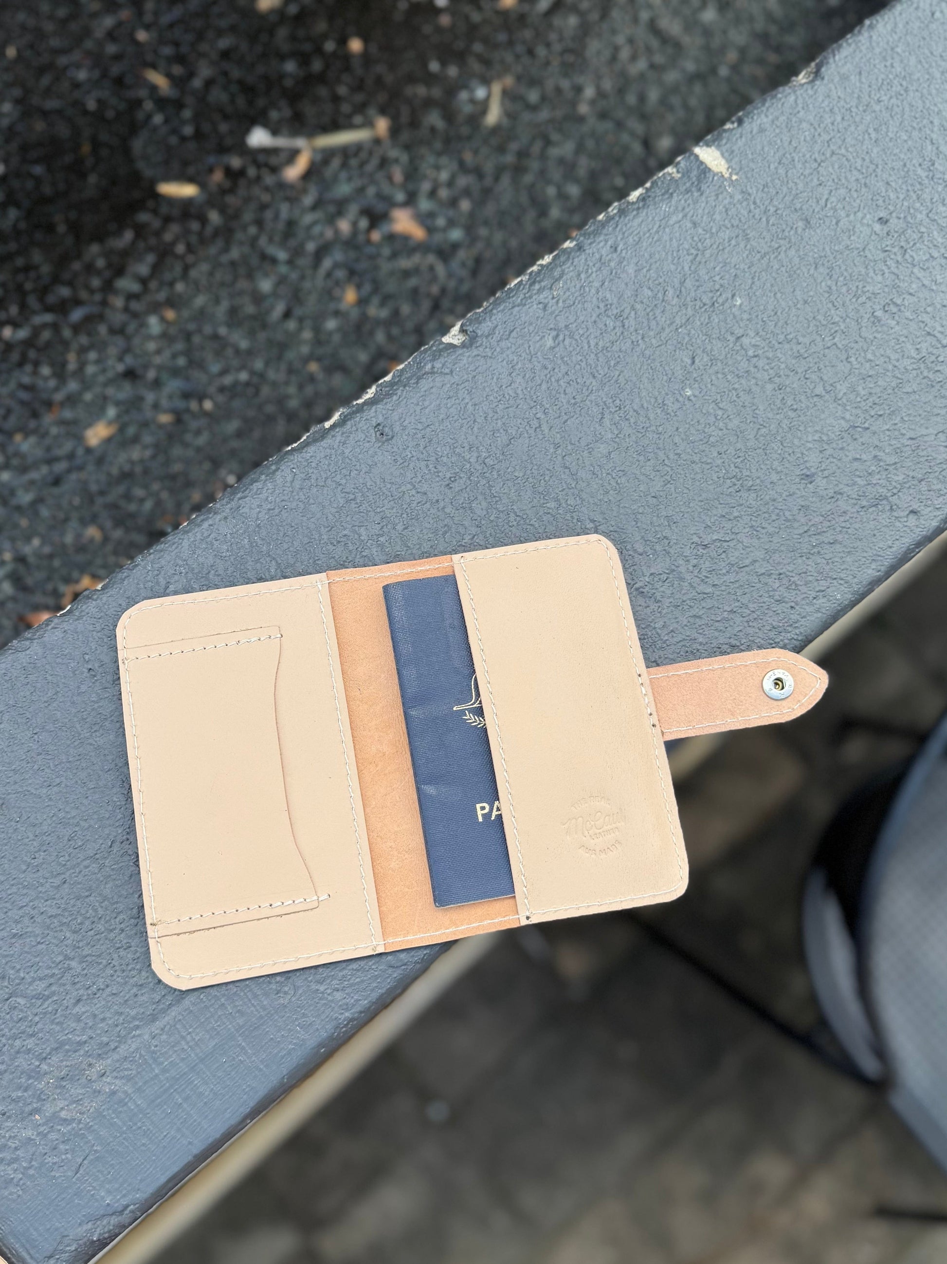 The Real McCaul Leathergoods Wallets Passport Cover Wallet - Kangaroo Australian Made Australian Owned Passport Holder Kangaroo Leather- Made in Australia