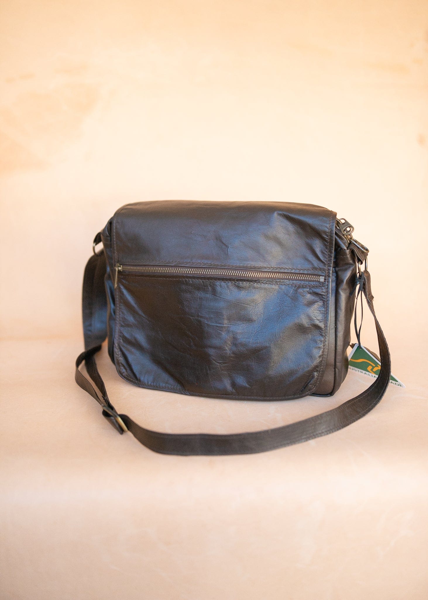 The Real McCaul Leathergoods Zeuss Satchel Bag - Premium Kangaroo Australian Made Australian Owned Men's Leather Satchel Made In Australia- Laptop/iPad