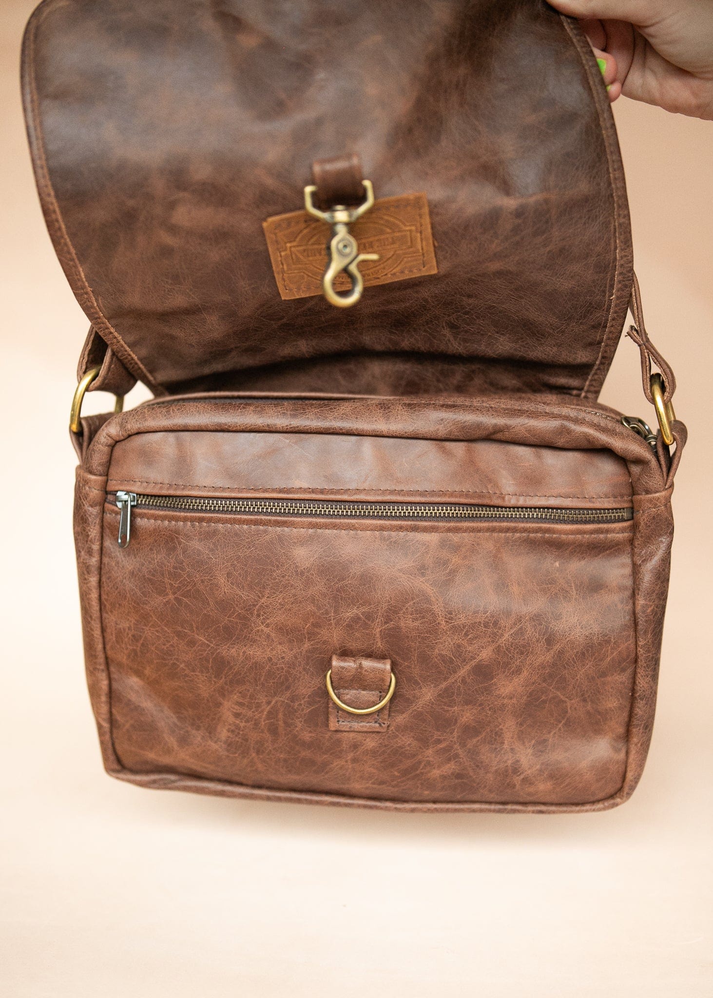 The Real McCaul Leathergoods Zeuss Satchel - Cowhide Australian Made Australian Owned Men's Leather Satchel Made In Australia- Laptop/iPad
