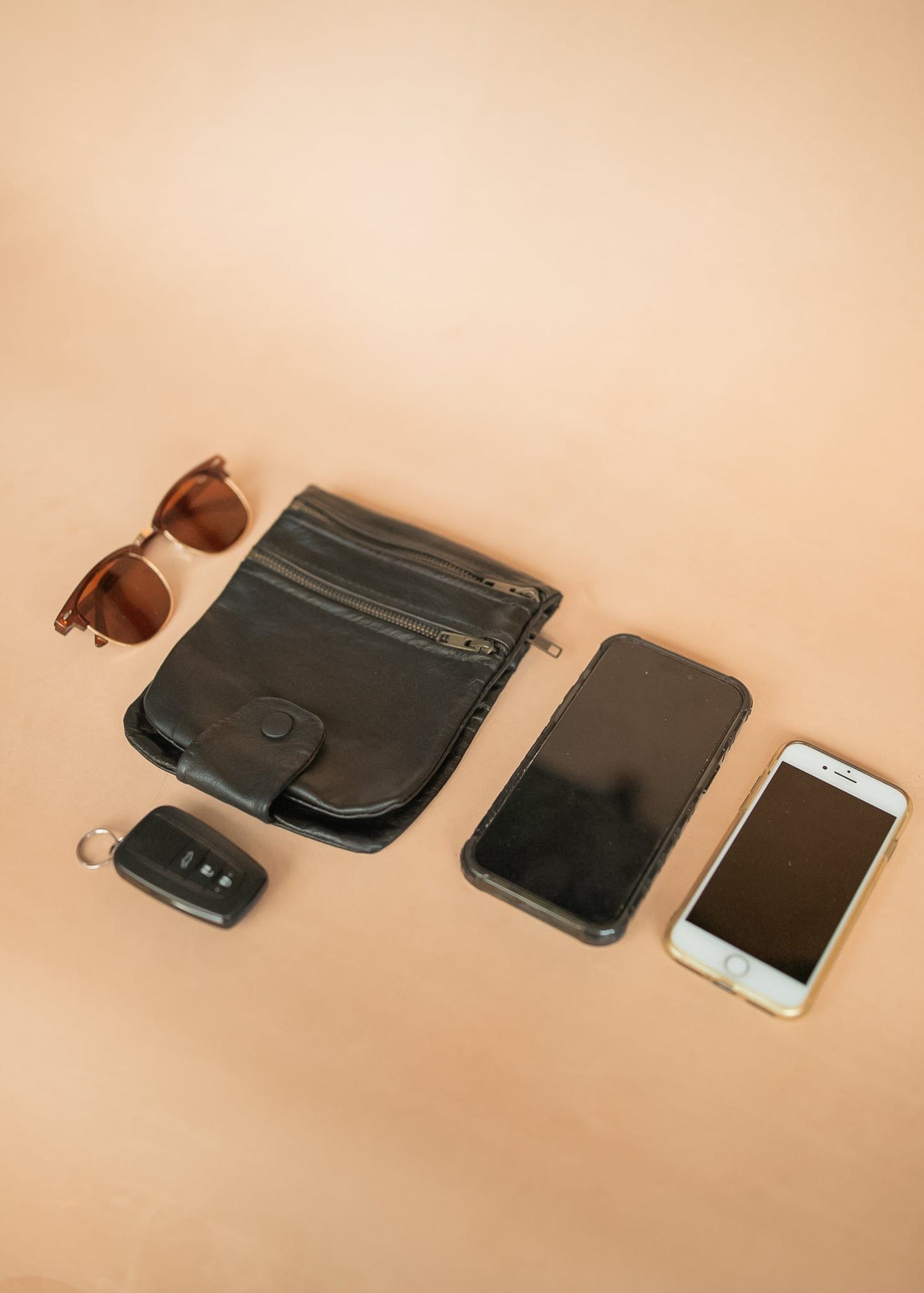 The Real McCaul Multi-Wallet Multi Wallet Belt Pouch - Kangaroo - With Shoulder Strap Australian Made Australian Owned Australian Made Leather Multi-Wallet Travel Belt Pouch (Kangaroo)