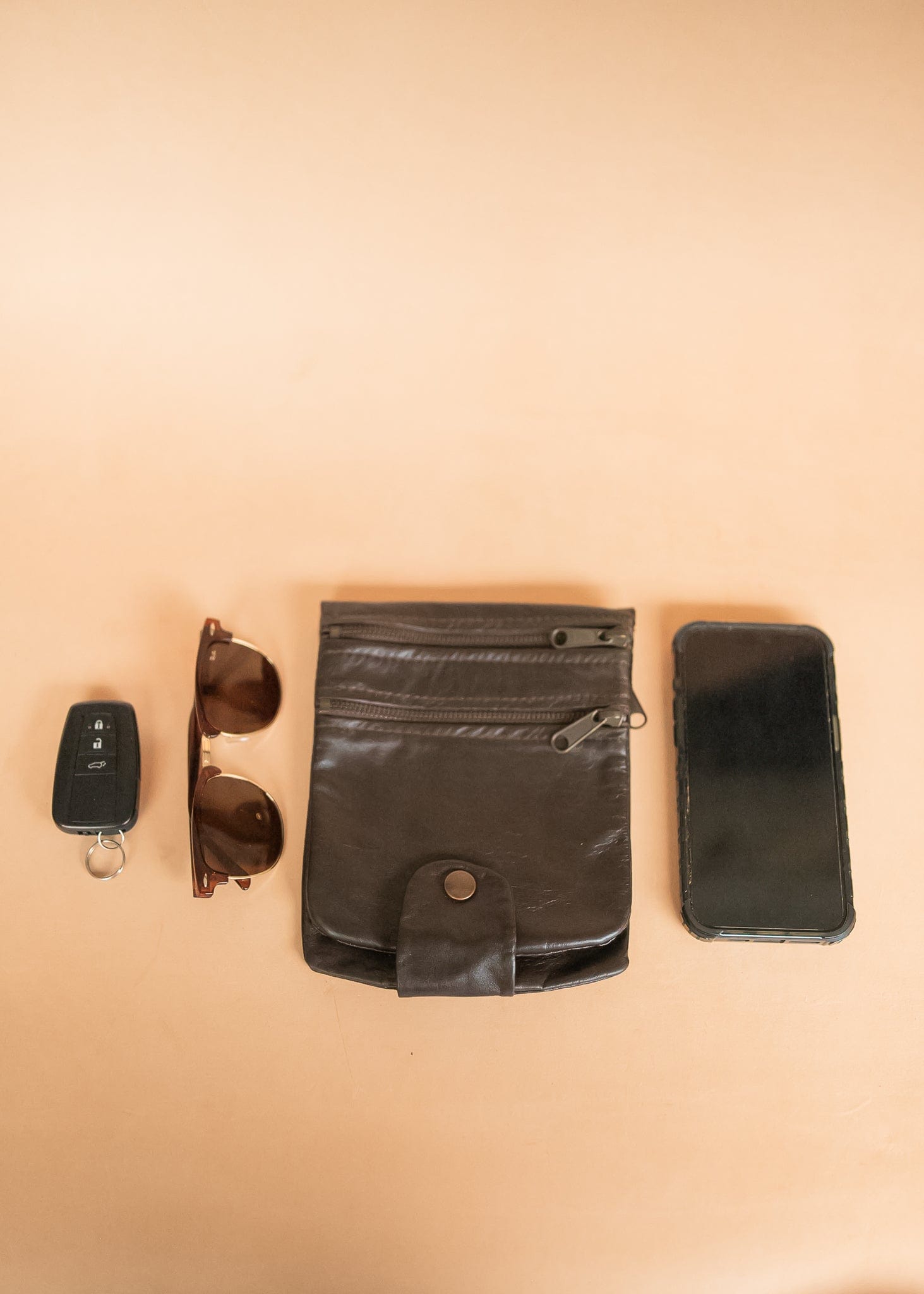 The Real McCaul Multi-Wallet Multi Wallet Belt Pouch - Kangaroo - With Shoulder Strap Australian Made Australian Owned Australian Made Leather Multi-Wallet Travel Belt Pouch (Kangaroo)