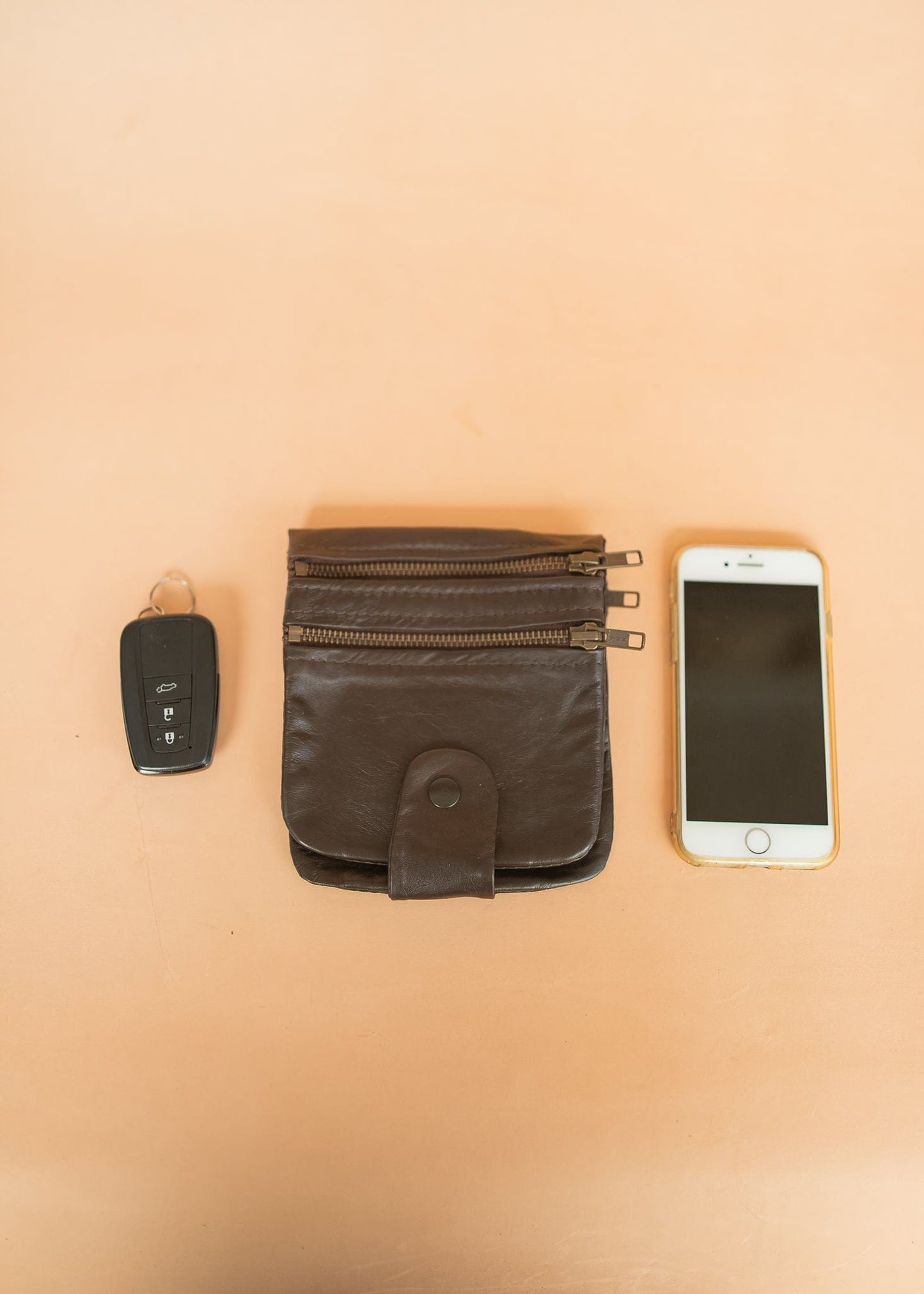 The Real McCaul Multi-Wallet Multi Wallet Belt Pouch - Kangaroo - With Shoulder Strap Australian Made Australian Owned Australian Made Leather Multi-Wallet Travel Belt Pouch (Kangaroo)