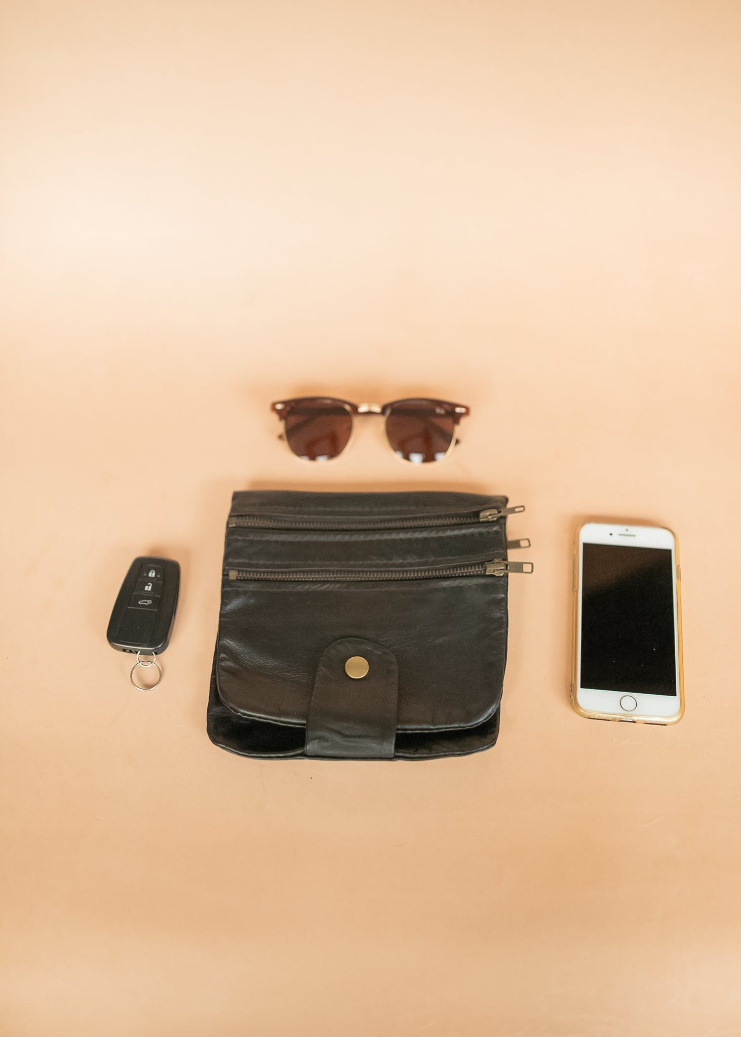 The Real McCaul Multi-Wallet Multi Wallet Belt Pouch - Kangaroo - With Shoulder Strap Australian Made Australian Owned Australian Made Leather Multi-Wallet Travel Belt Pouch (Kangaroo)