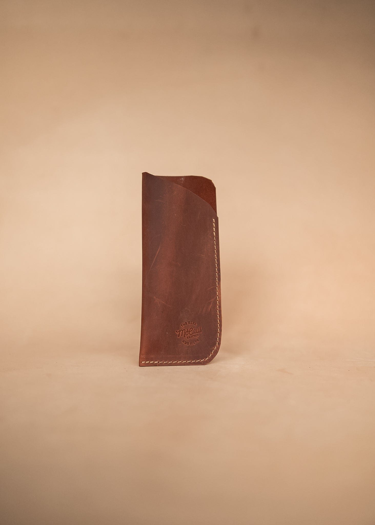 The Real McCaul Purses Amber Red / Large Glasses Case Slip Australian Made Australian Owned Leather Glasses Case Slip Pouch Handmade in Australia