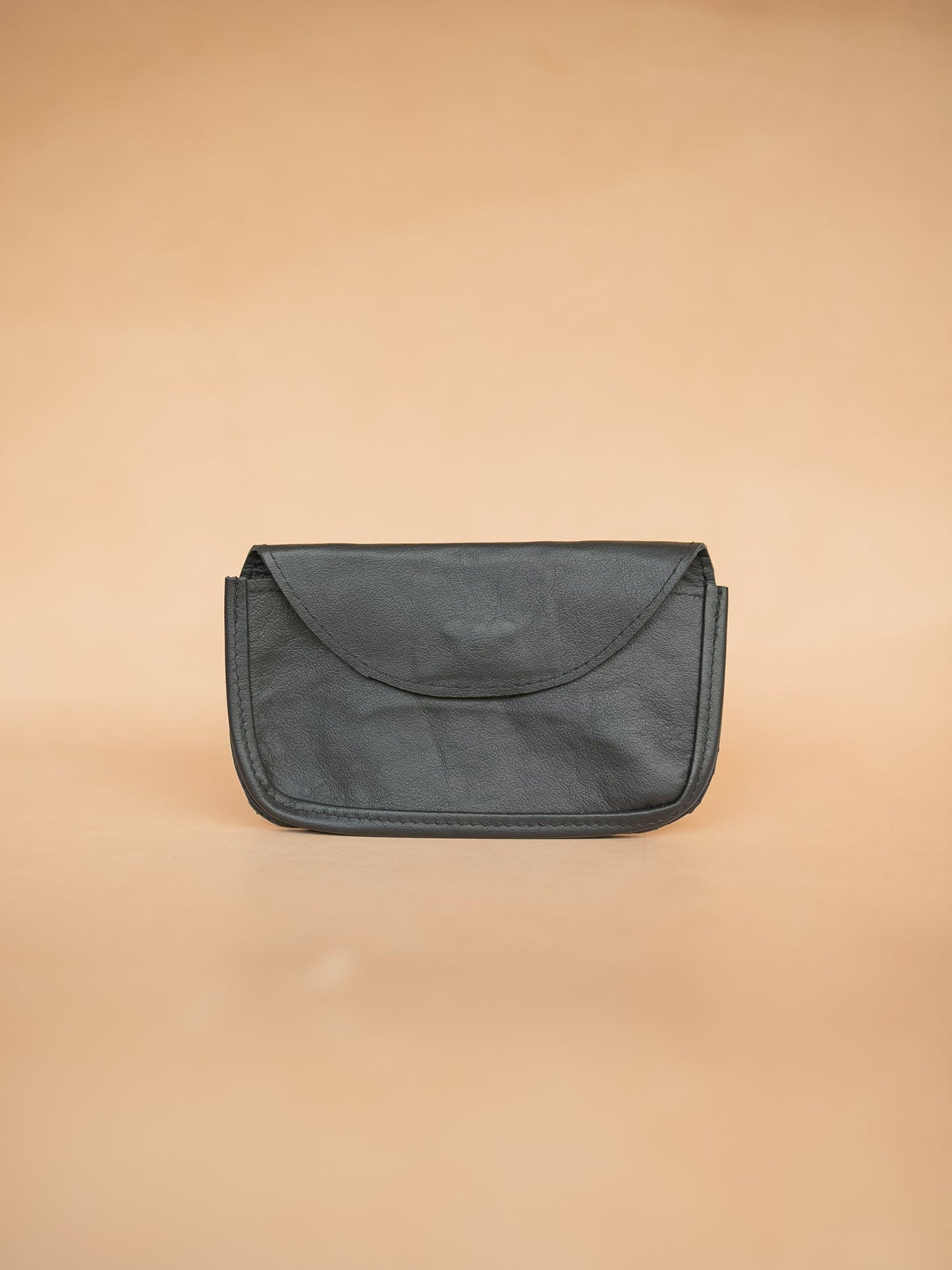 The Real McCaul Purses Black / Large Phone Pouch Holder for Belt - Horizontal - Kangaroo Australian Made Australian Owned Leather Belt Pouch for Phone/Sunglasses Australian Made
