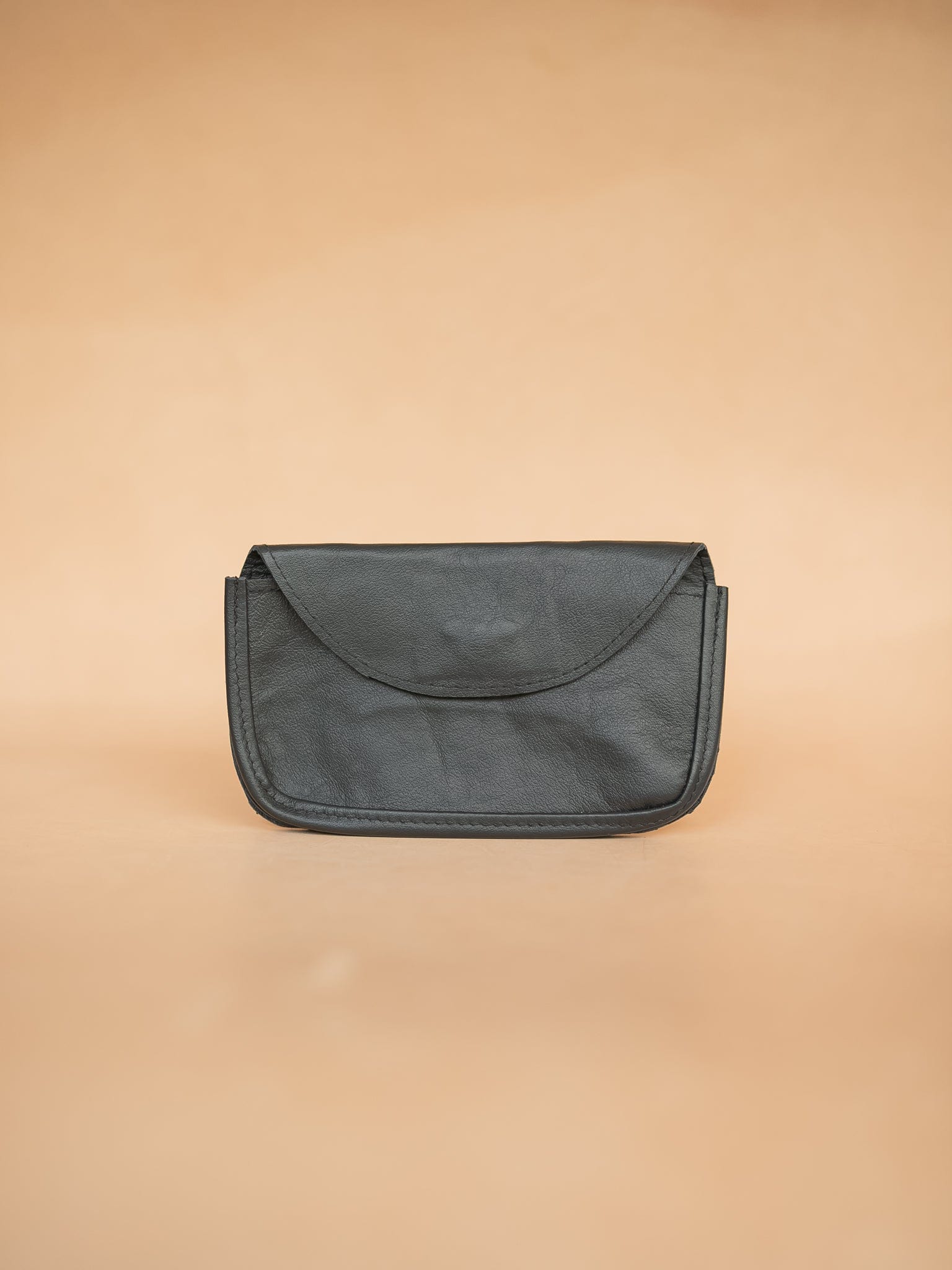 The Real McCaul Purses Black / Large Phone Pouch Holder for Belt - Horizontal - Kangaroo Australian Made Australian Owned Leather Belt Pouch for Phone/Sunglasses Australian Made