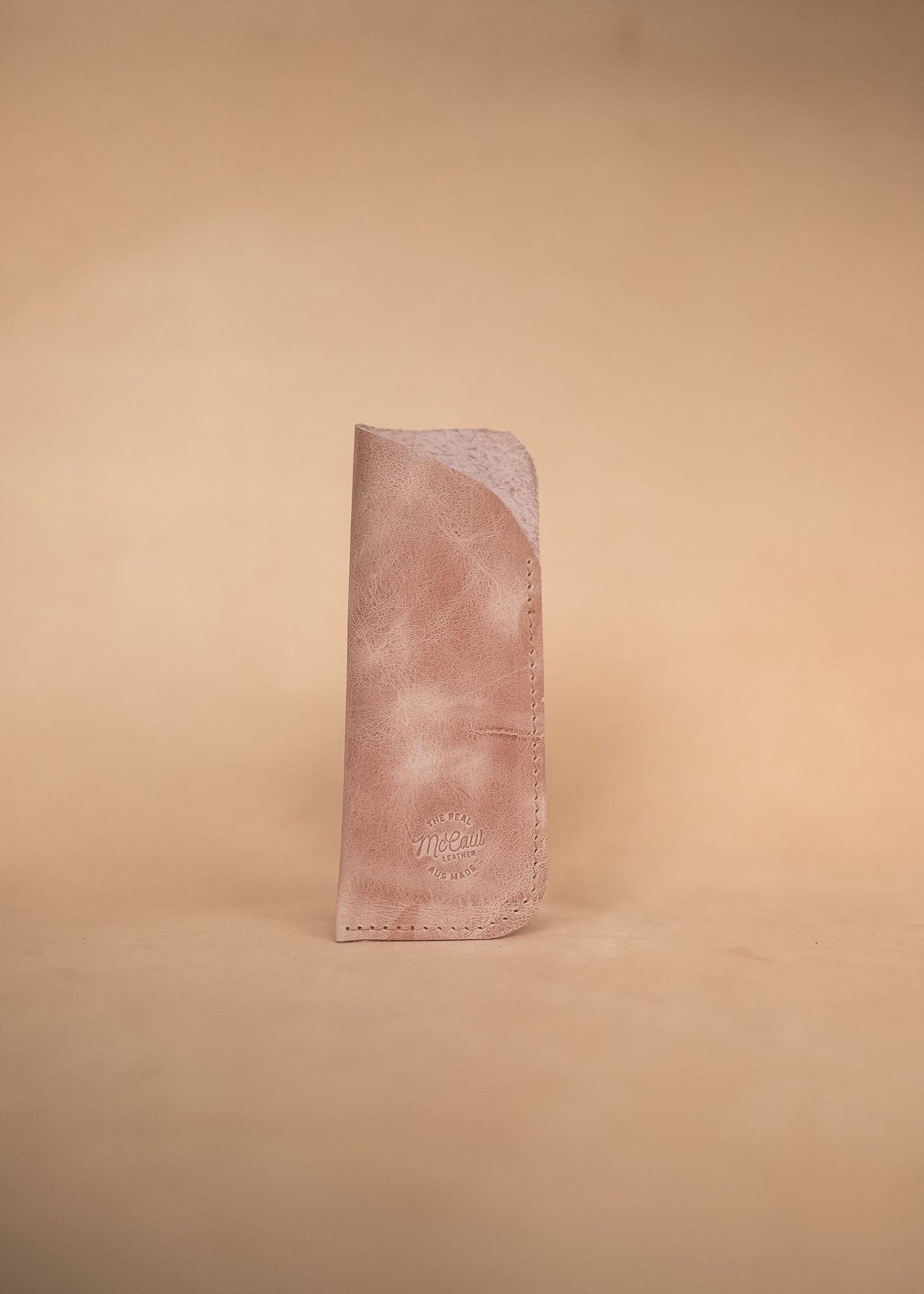 The Real McCaul Purses Dusty Pink / Large Glasses Case Slip Australian Made Australian Owned Leather Glasses Case Slip Pouch Handmade in Australia