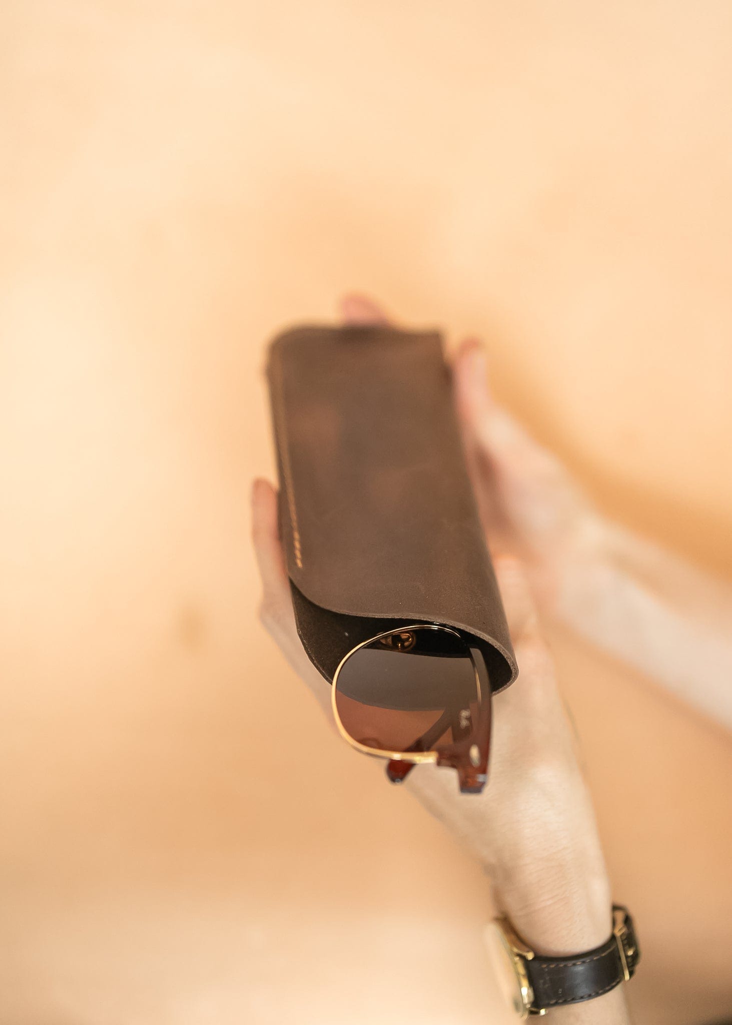 The Real McCaul Purses Glasses Case Slip Australian Made Australian Owned Leather Glasses Case Slip Pouch Handmade in Australia