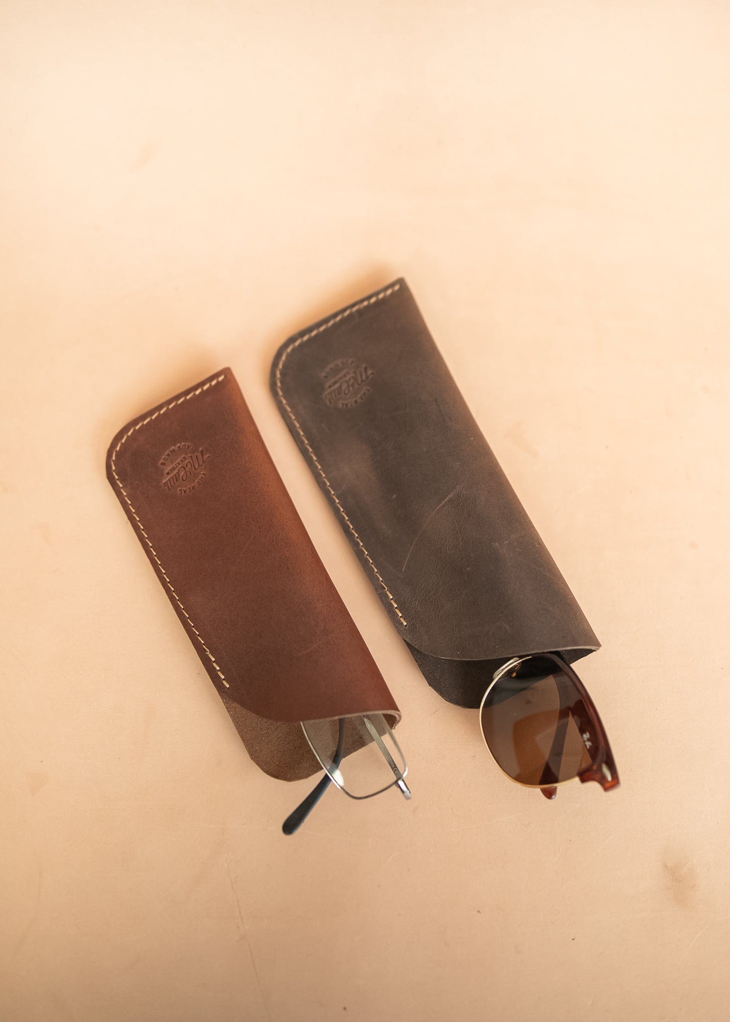 The Real McCaul Purses Glasses Case Slip Australian Made Australian Owned Leather Glasses Case Slip Pouch Handmade in Australia