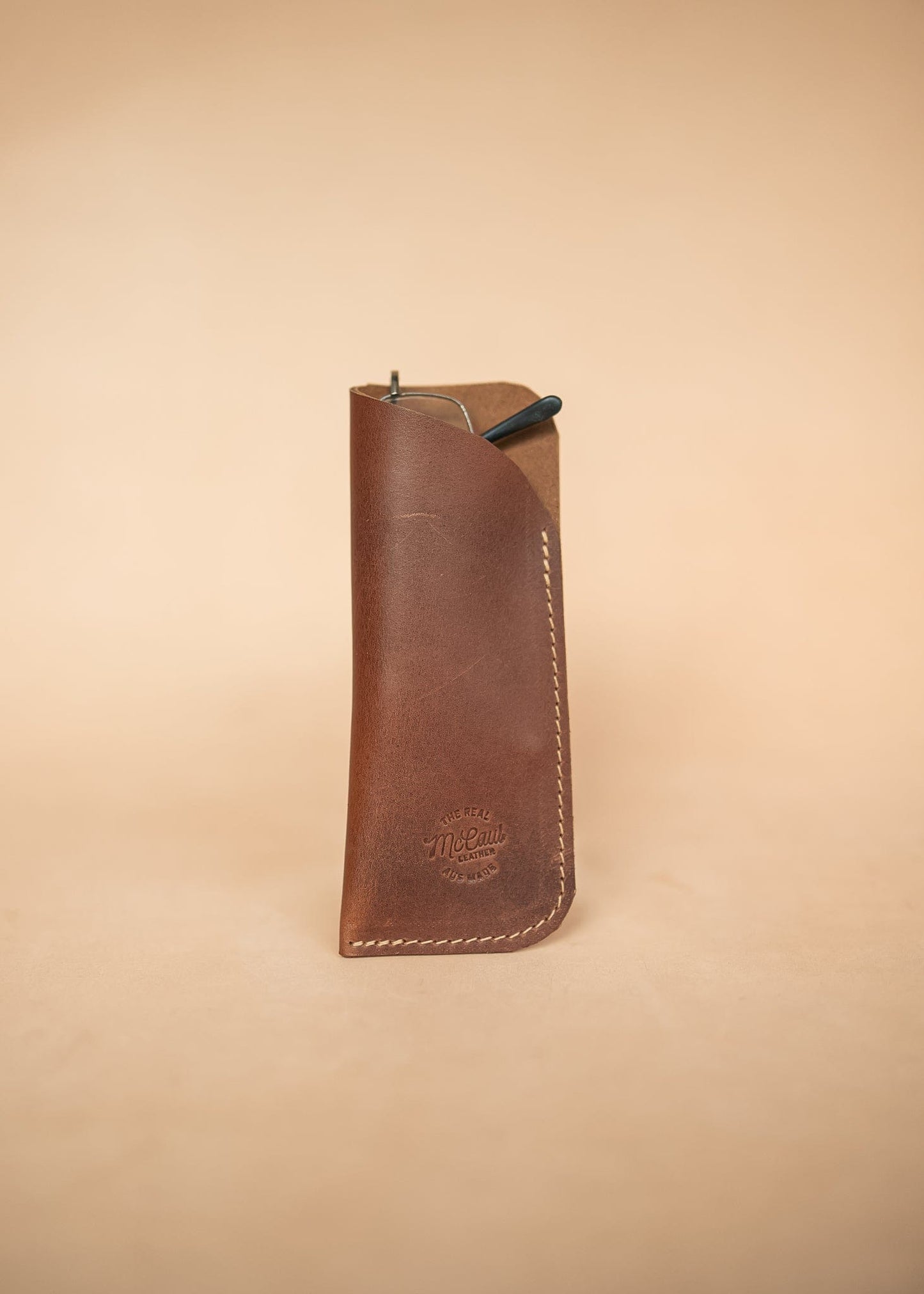 The Real McCaul Purses Glasses Case Slip Australian Made Australian Owned Leather Glasses Case Slip Pouch Handmade in Australia