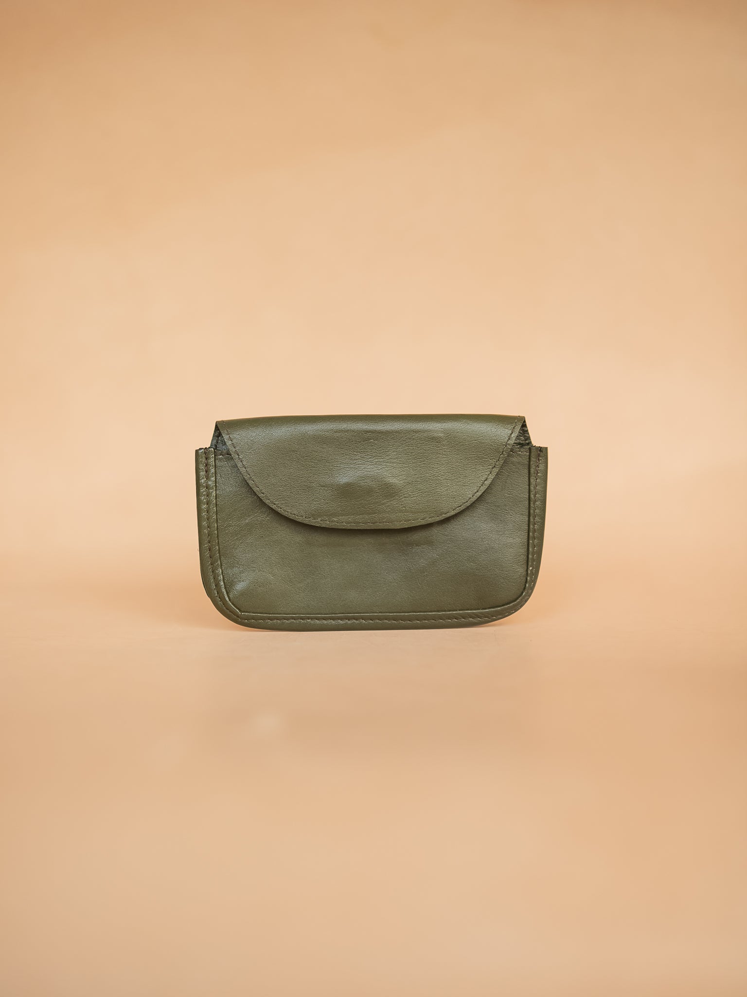 The Real McCaul Purses Olive Green / Large Phone Pouch Holder for Belt - Horizontal - Kangaroo Australian Made Australian Owned Leather Belt Pouch for Phone/Sunglasses Australian Made