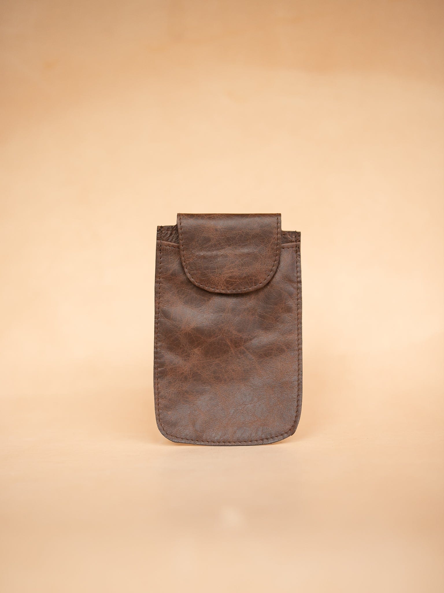 The Real McCaul Purses Phone Pouch Holder for Belt - Vertical - Cowhide Australian Made Australian Owned Leather Belt Pouch for Phone/Sunglasses Australian Made