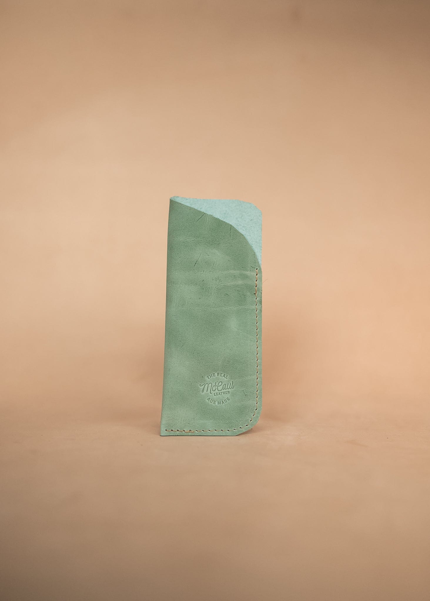 The Real McCaul Purses Seafoam Green / Large Glasses Case Slip Australian Made Australian Owned Leather Glasses Case Slip Pouch Handmade in Australia