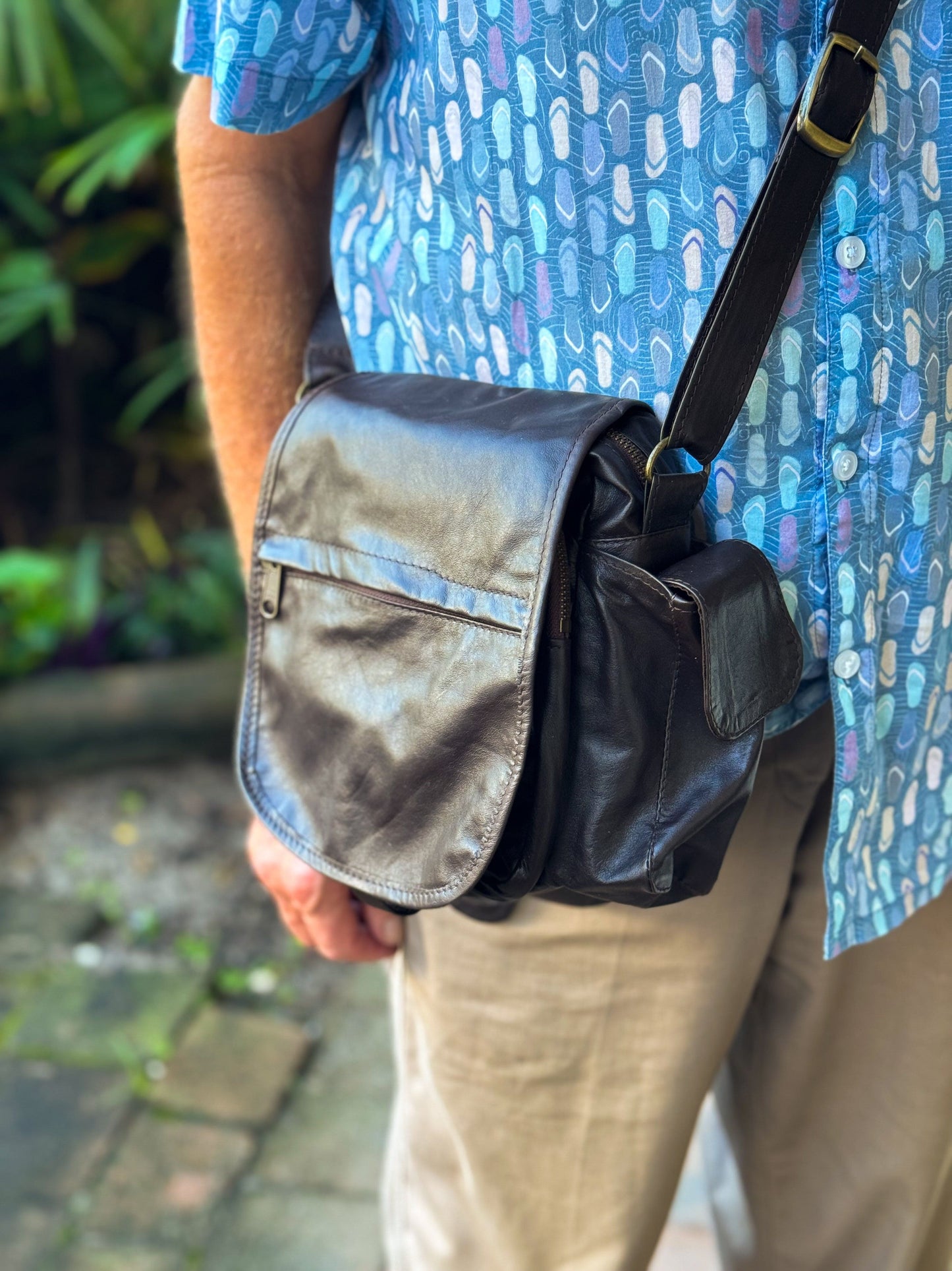 The Real McCaul Shoulder Bags Premium Kangaroo (Soft) / Dark Brown / Small The Pat Manbag Australian Made Australian Owned Australian Made Leather Manbag in Kangaroo or Cowhide Leather